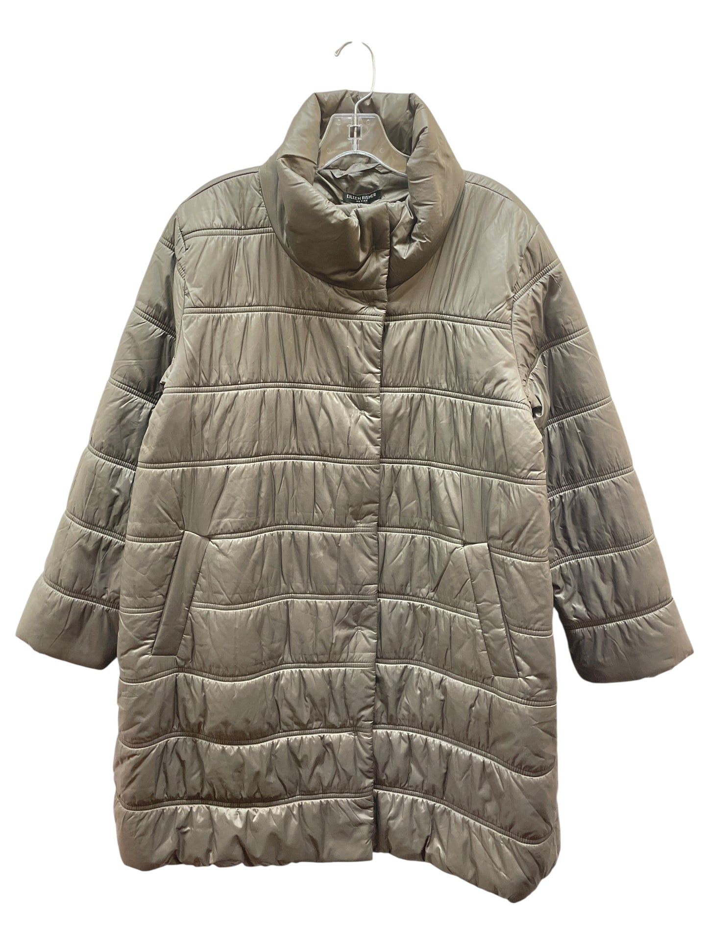 Coat Puffer & Quilted By Eileen Fisher In Brown, Size:22Womens