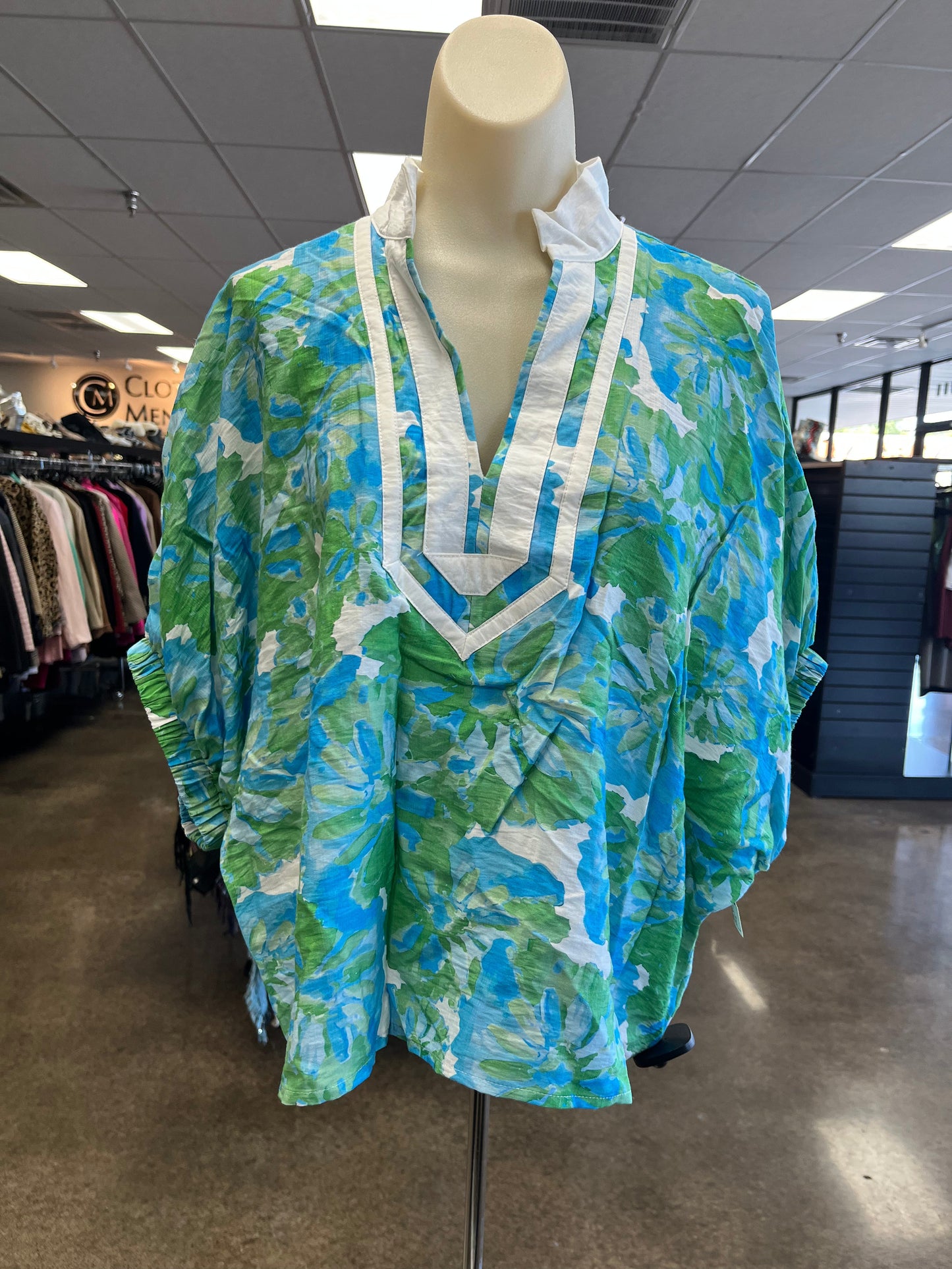 Top Ss By Entro In Blue & Green, Size:M