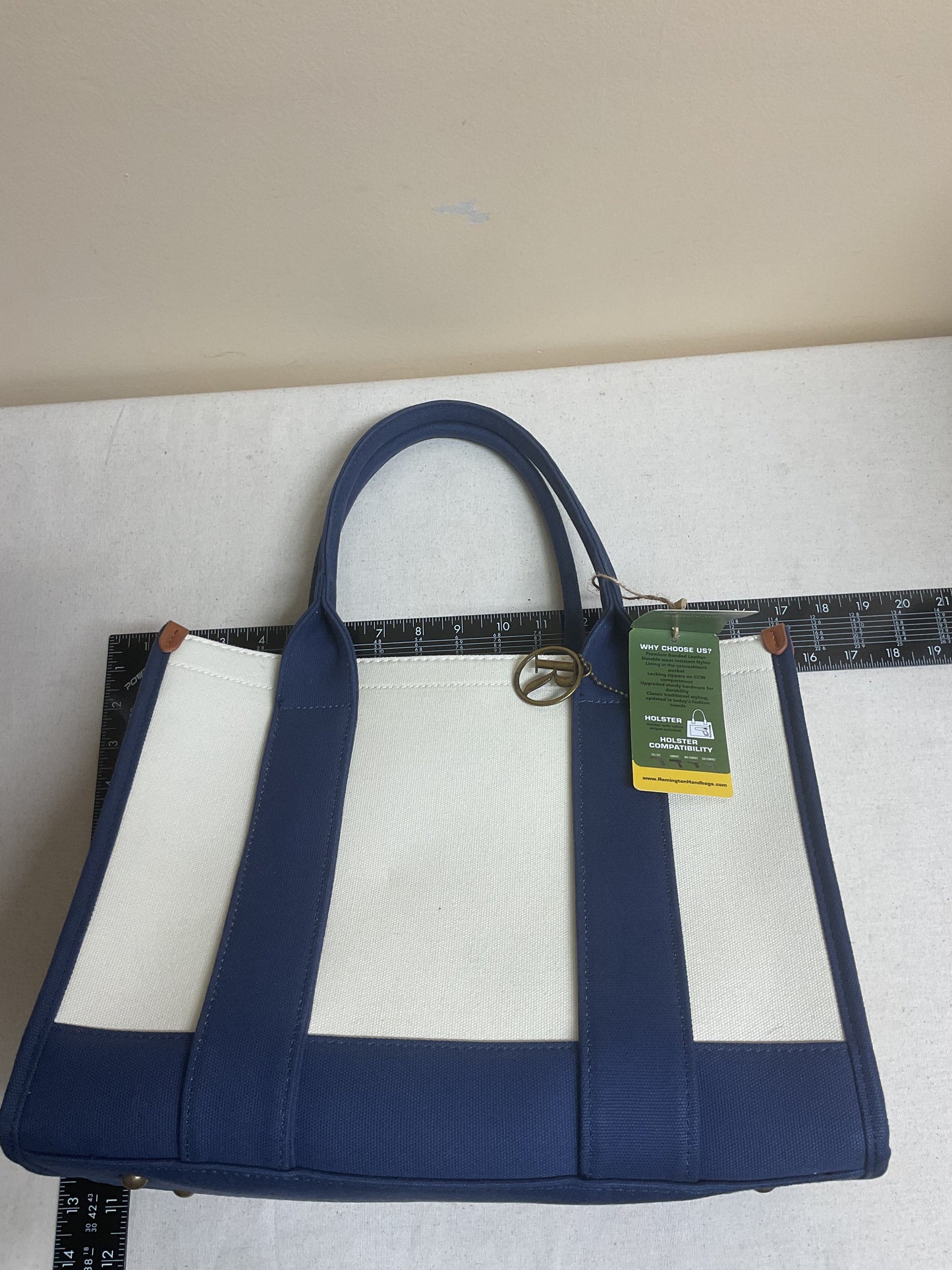 Tote By Cmc In Blue & Cream, Size:Medium