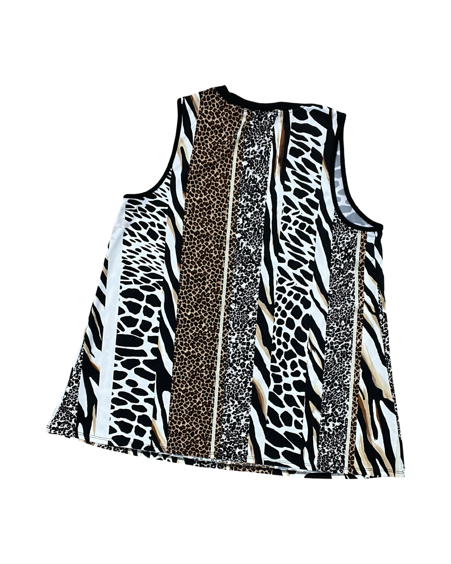 Top Sleeveless By Apt 9 In Black & White, Size:L