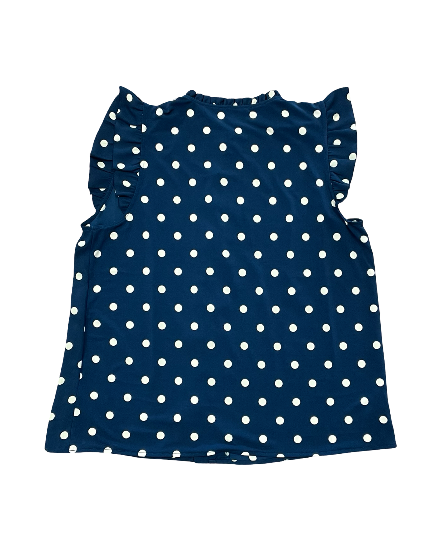 Blouse Ss By Ann Taylor In Blue & Cream, Size:L