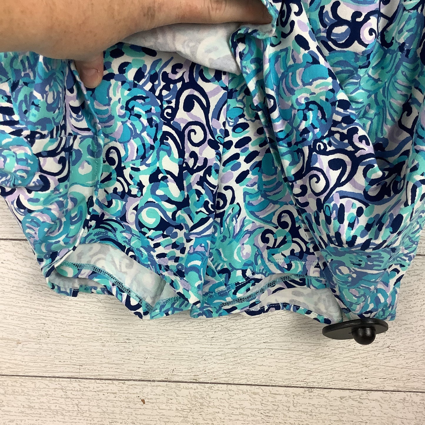 Romper Designer By Lilly Pulitzer In Blue & White, Size: M