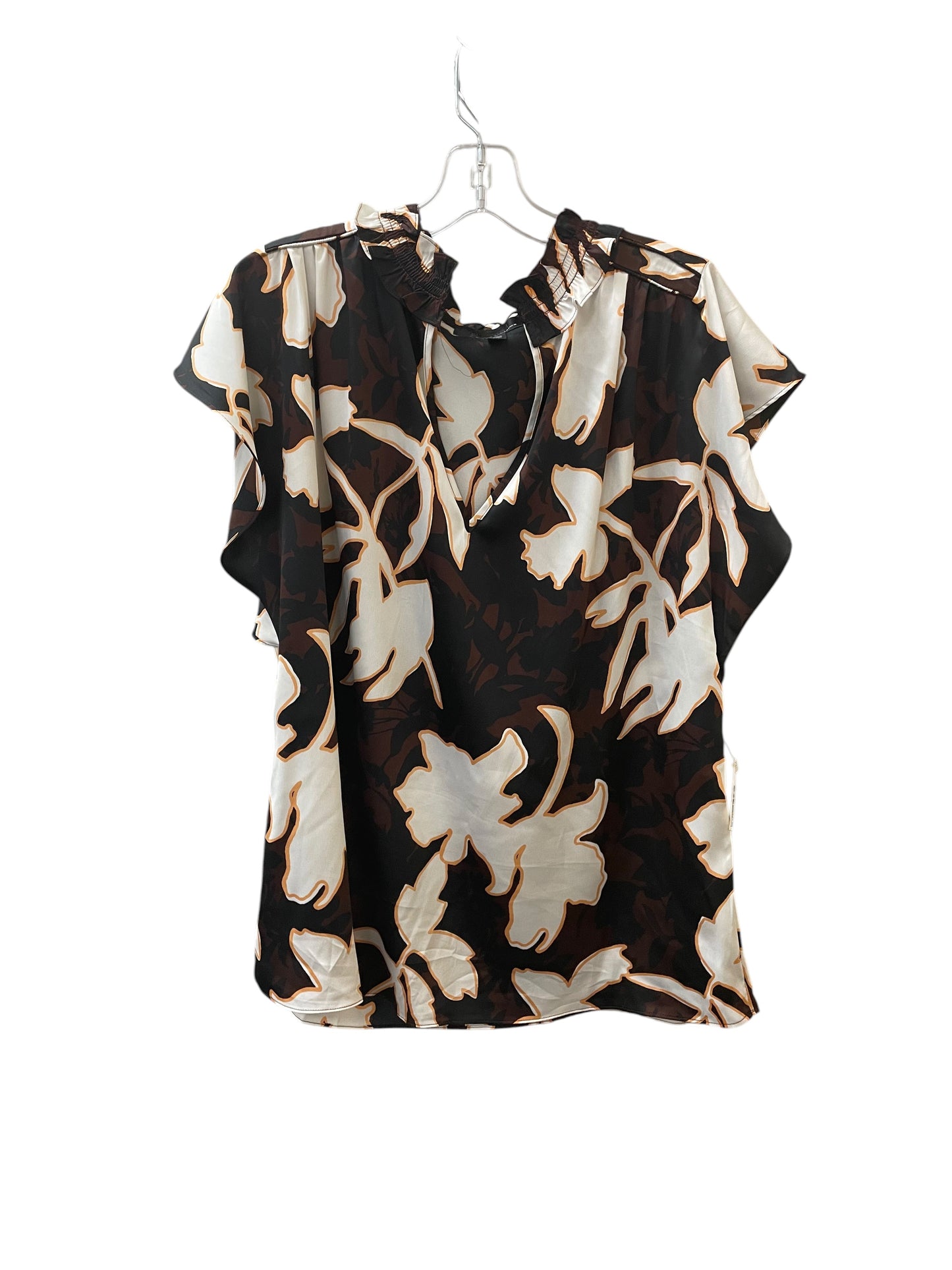 Blouse Sleeveless By White House Black Market In Black & Brown, Size:L