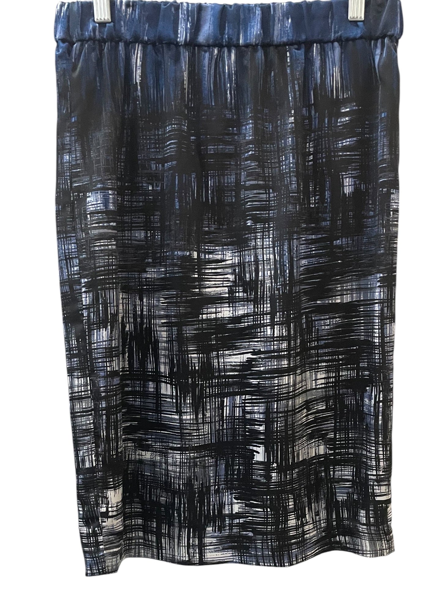 Skirt Midi By Chicos In Black & Blue, Size:S