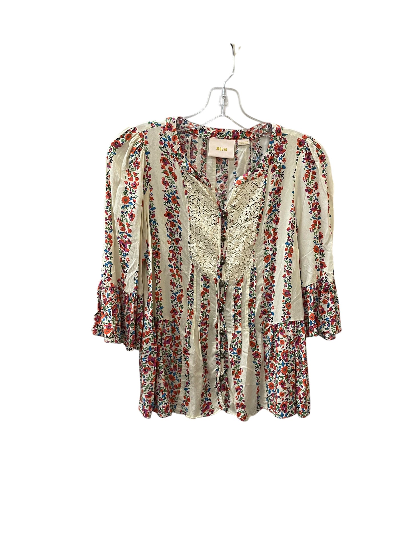Top Ss Basic By Maeve In Floral Print, Size:M