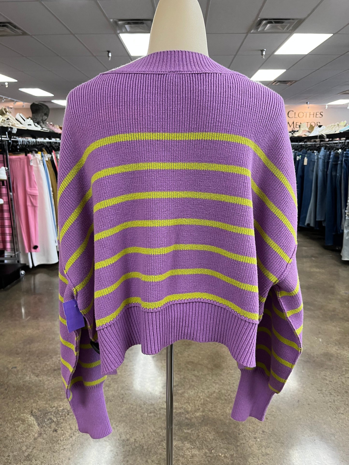 Sweater By Free People In Green & Purple, Size:L