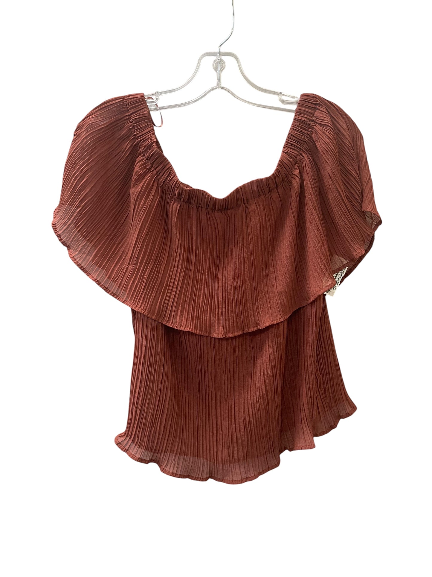 Blouse Sleeveless By Express In Brown, Size:M