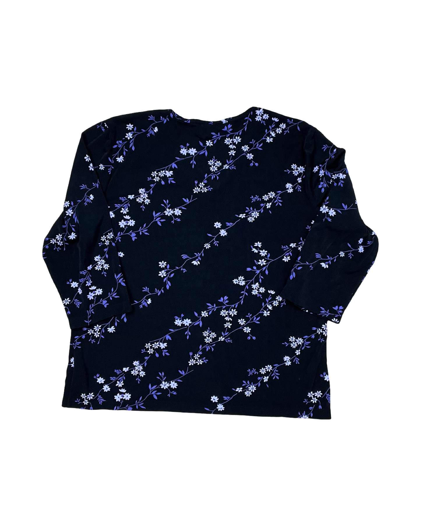 Top 3/4 Sleeve By Briggs In Black & Purple, Size:L