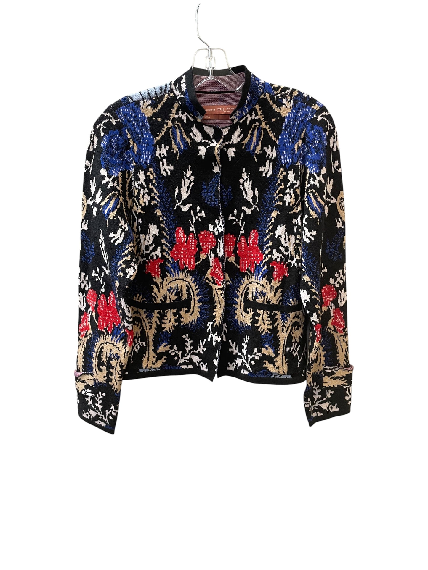 Cardigan By Pilcro In Blue & Red & White, Size:S