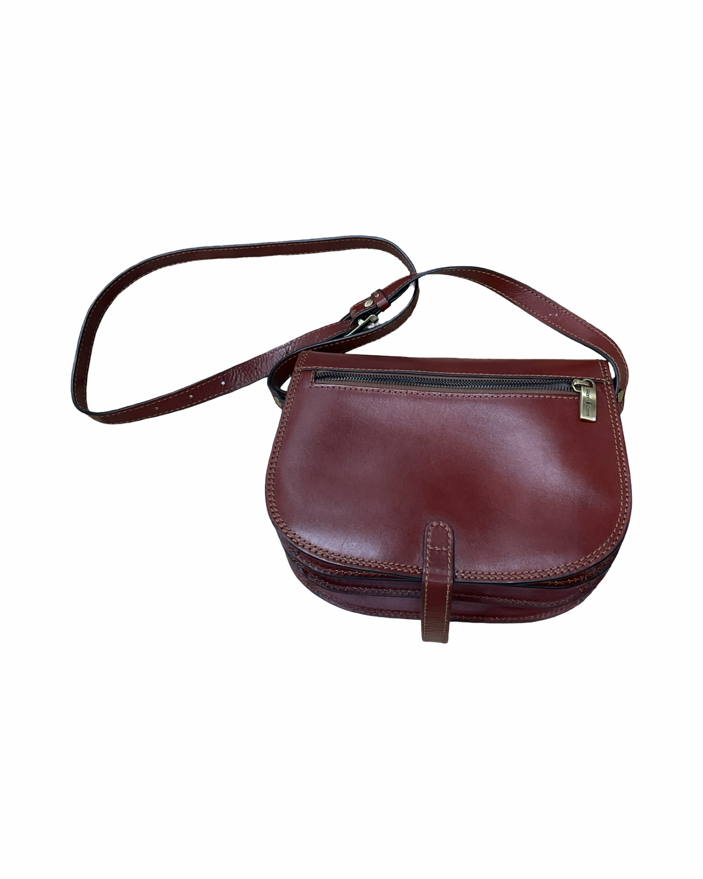 Crossbody Leather By Clothes Mentor In Brown, Size:Medium