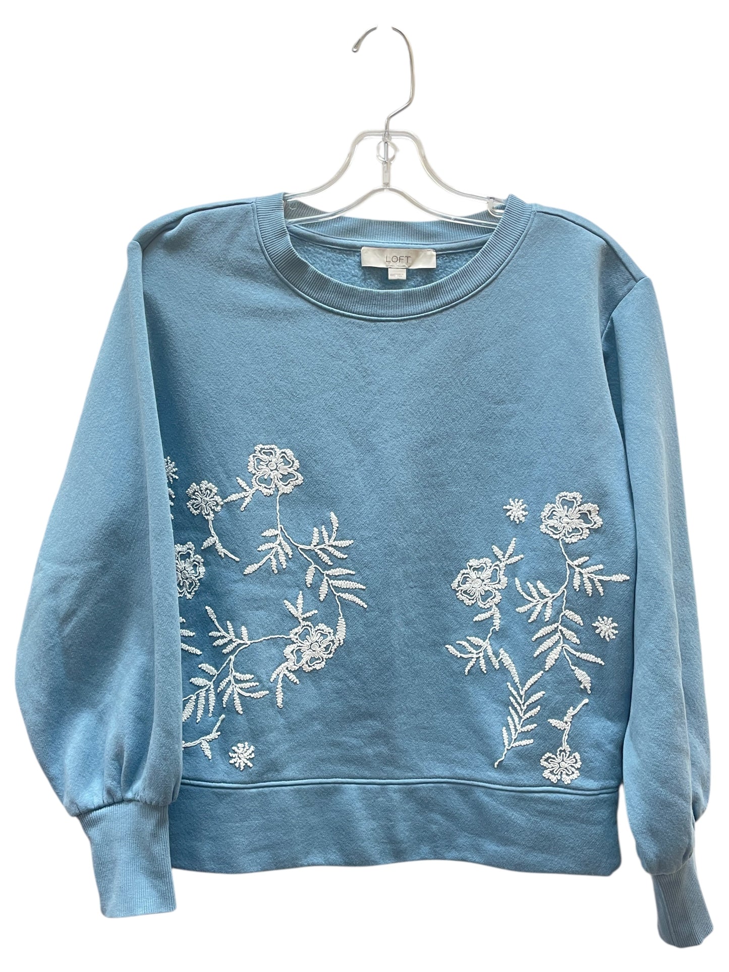 Sweatshirt Crewneck By Loft In Blue & White, Size:Xxs