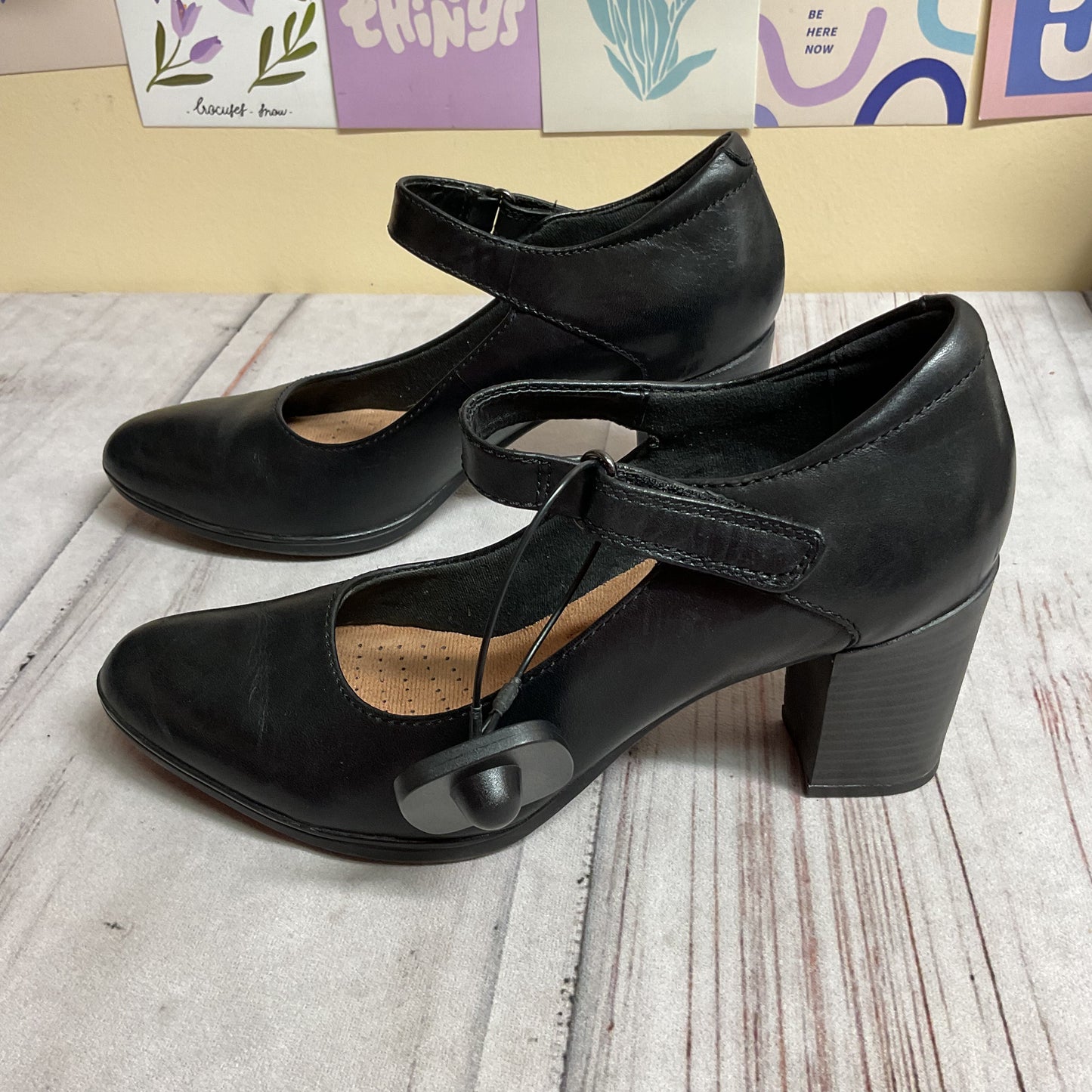 Shoes Heels Block By Clarks In Black, Size:7.5