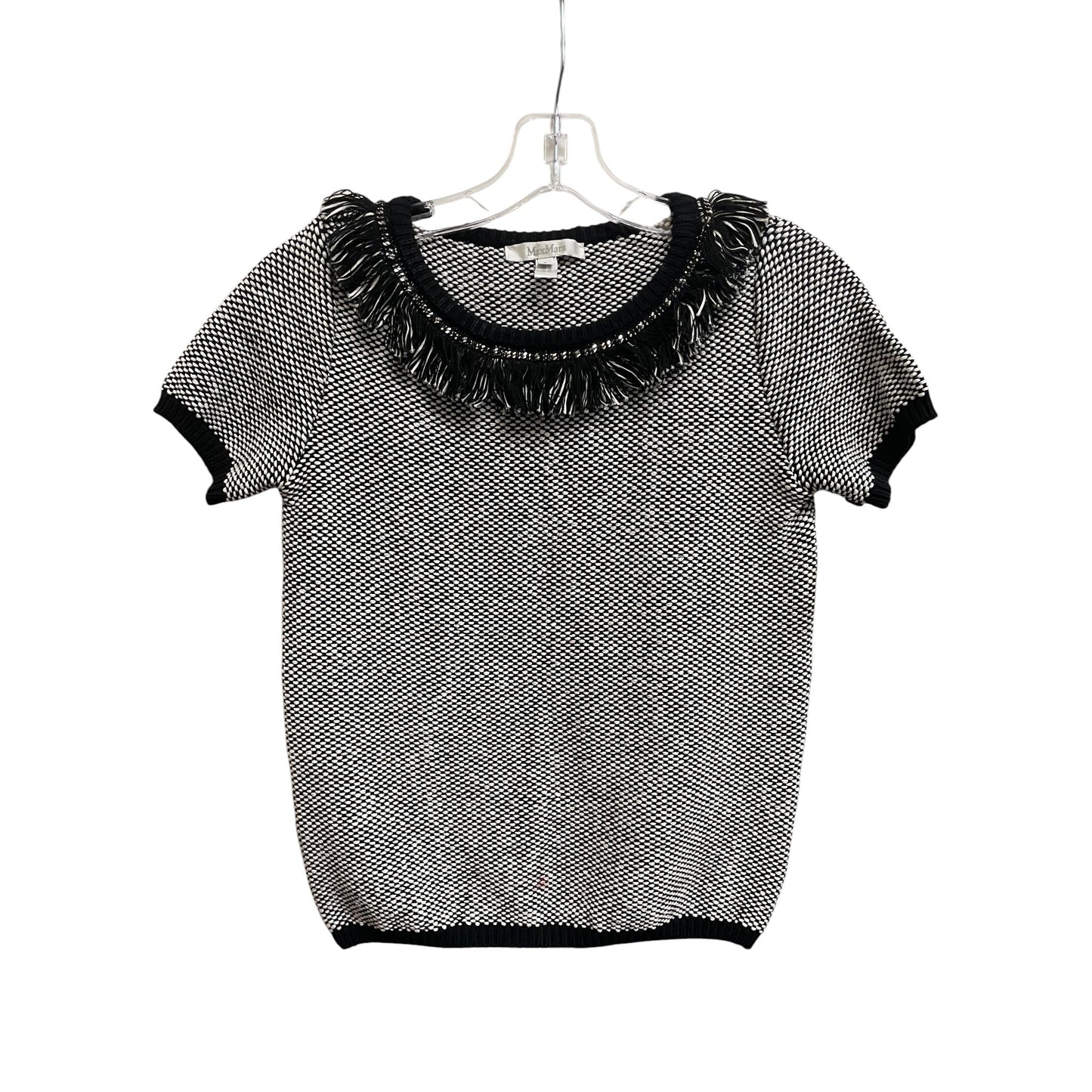 Sweater Designer By Max Mara In Black & Cream, Size:S
