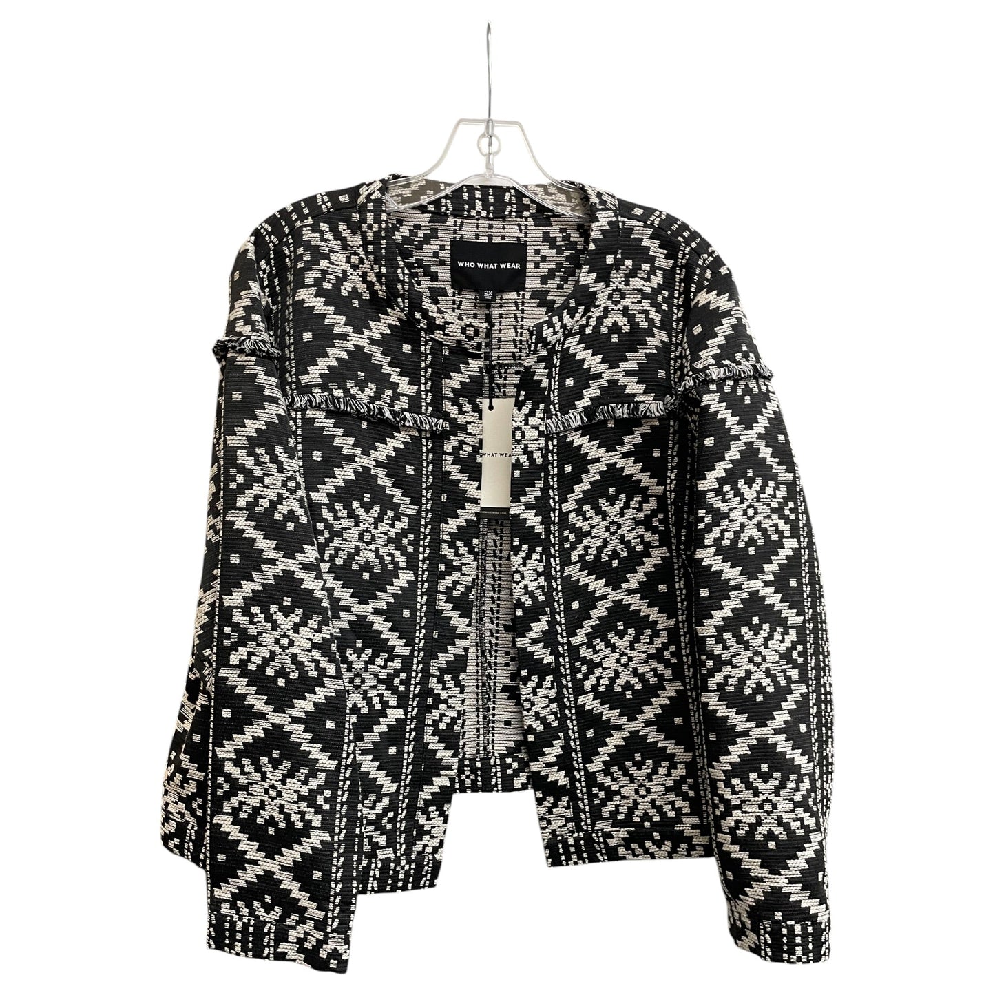 Blazer By Who What Wear In Black & Cream, Size:2X