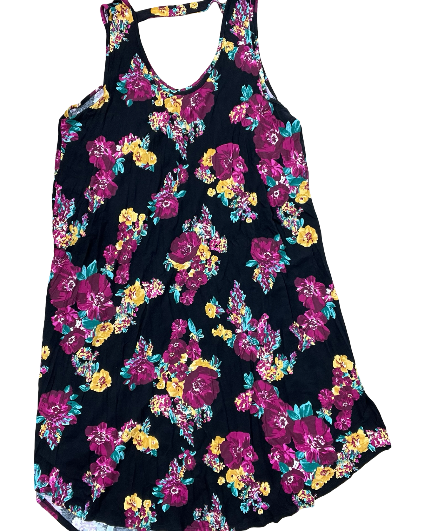 Dress Casual Midi By Maurices In Black & Pink, Size:1X