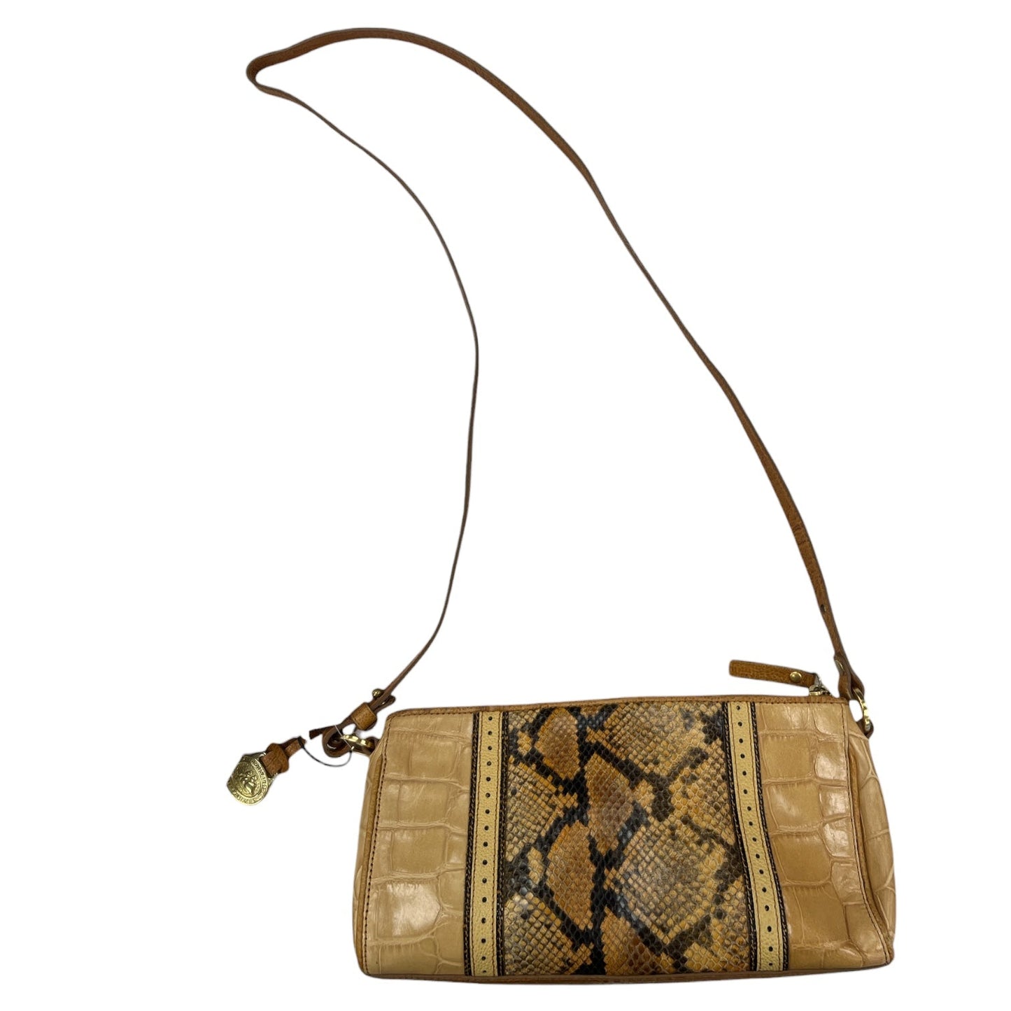 Crossbody Designer By Brahmin In Tan, Size:Small