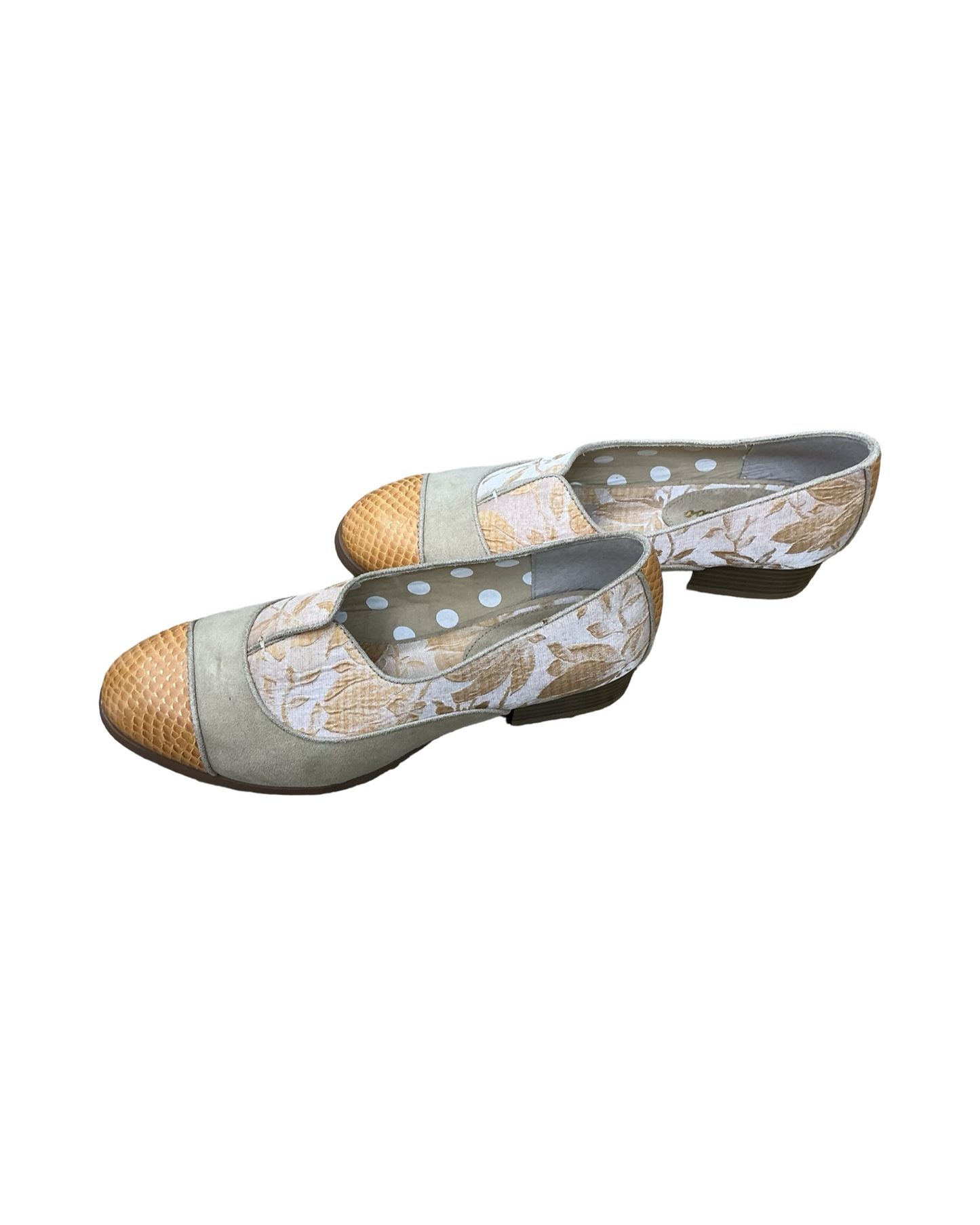 Shoes Heels Block By Clothes Mentor In Tan & White, Size:7