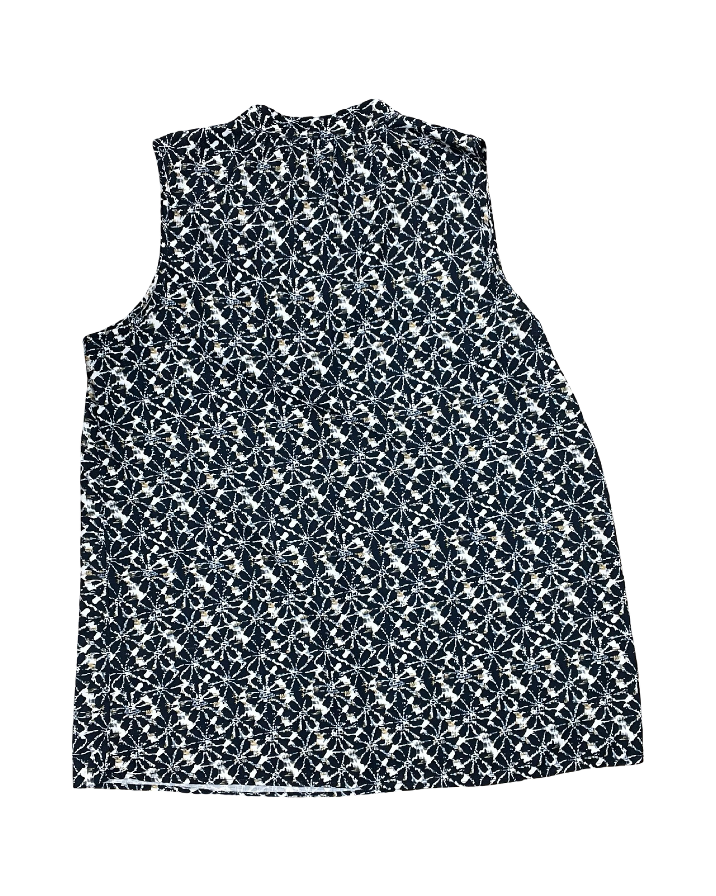 Top Sleeveless By Simply Noelle In Blue & White, Size:1X