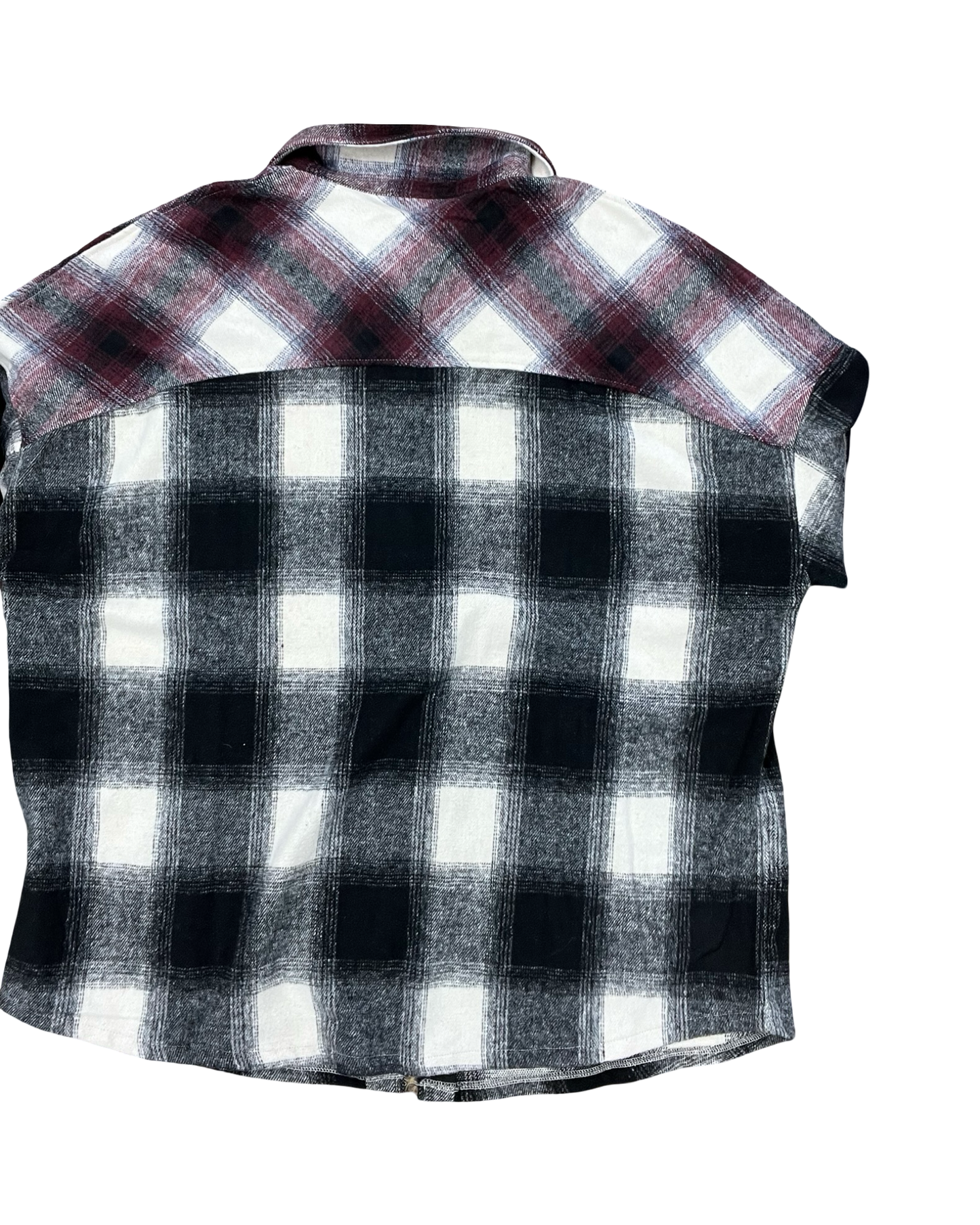 Jacket Shirt By Zenana In Red & White, Size:1X