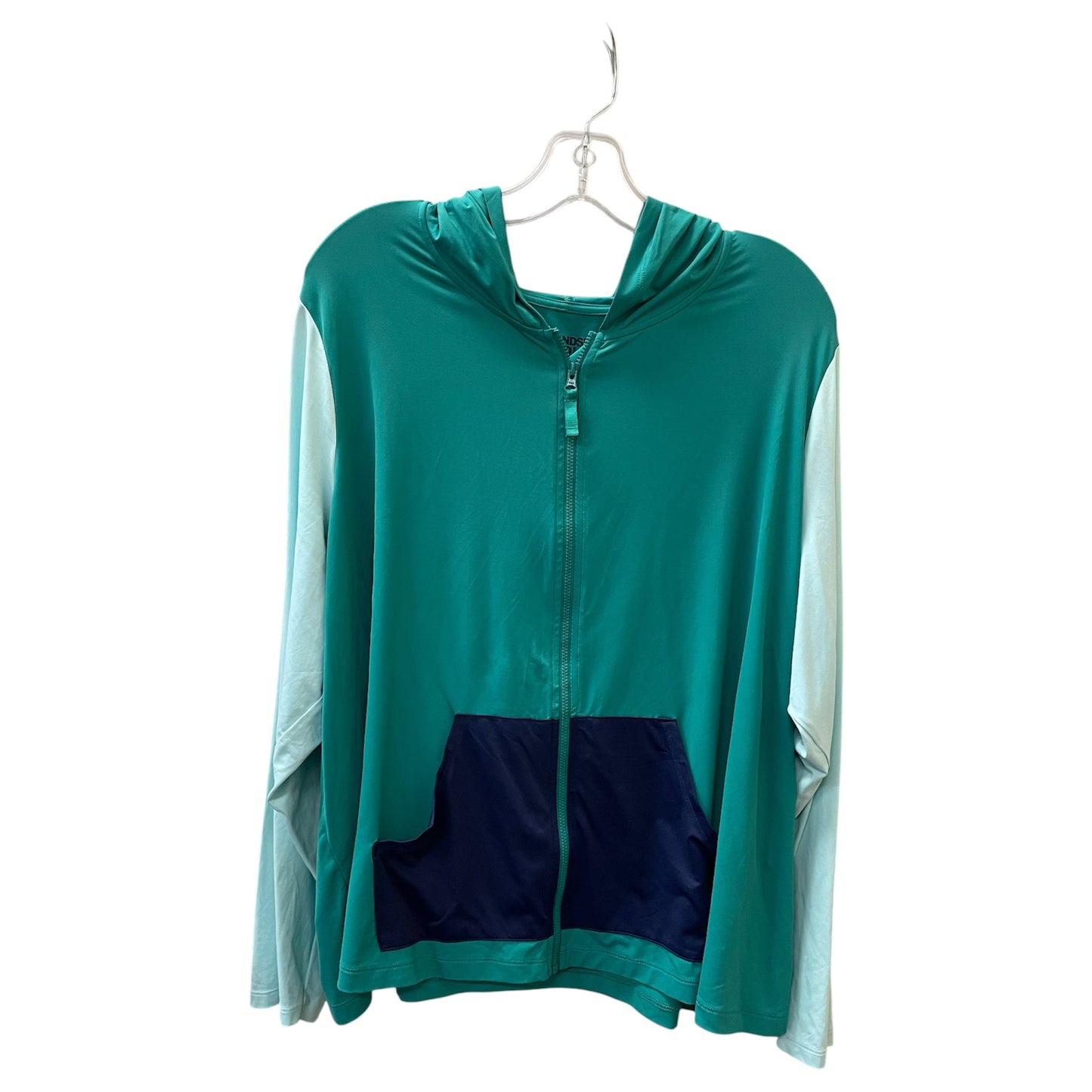 Athletic Jacket By Lands End In Green, Size:3X