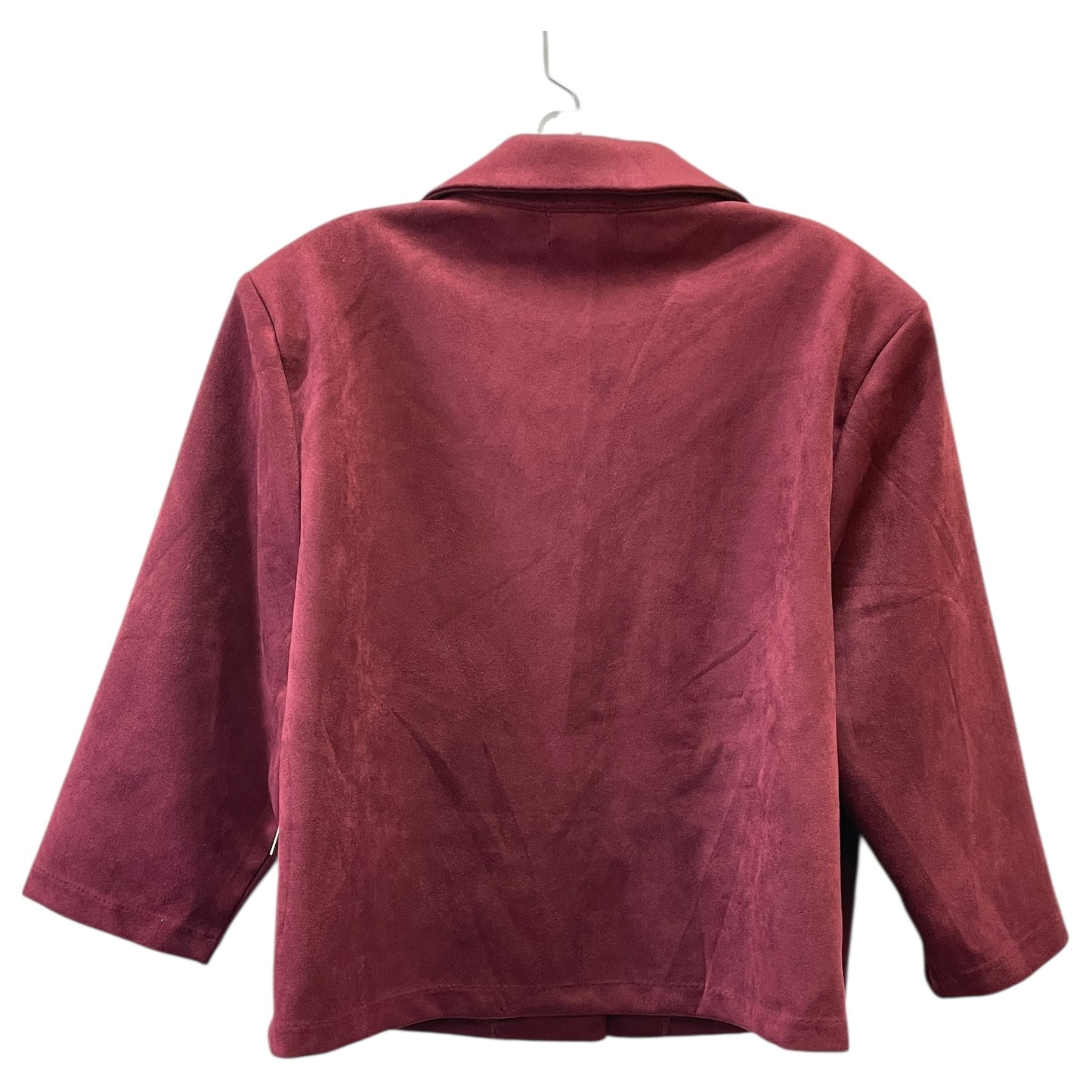 Blazer By MESSINI In Maroon, Size:1X