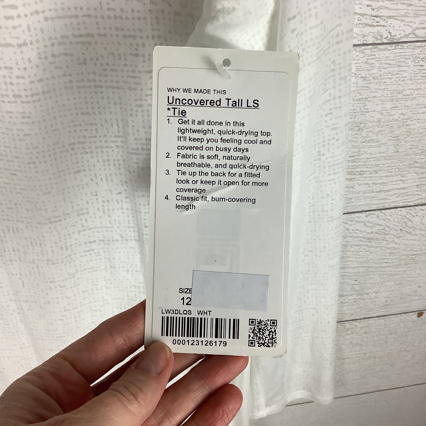 Athletic Top Long Sleeve Collar By Lululemon In White, Size: 12