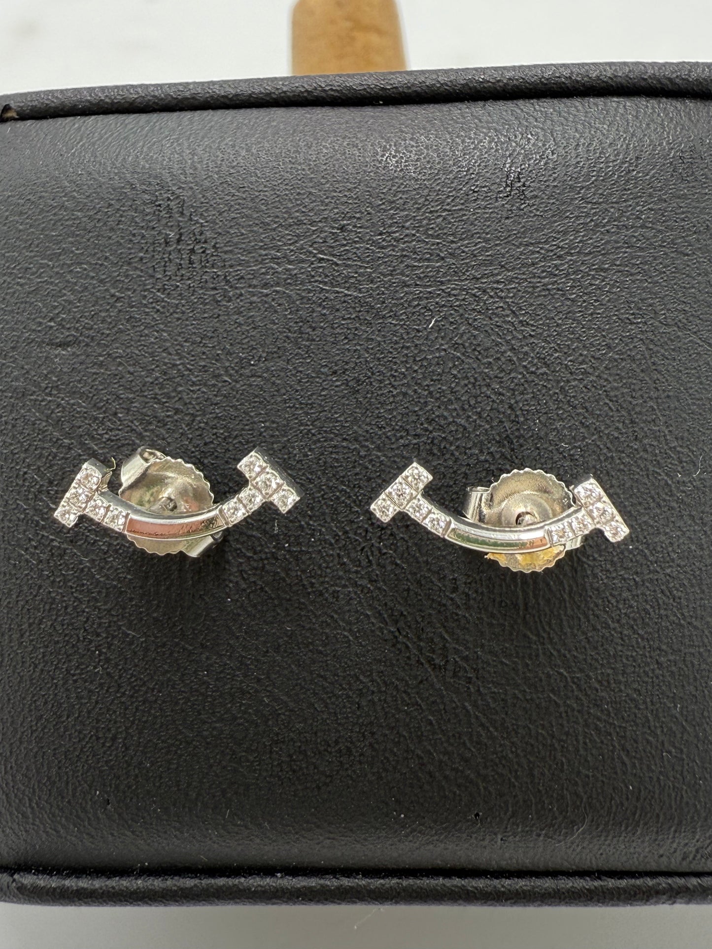 Tiffany & Company 18K T Smile Diamond Mini Luxury Earrings