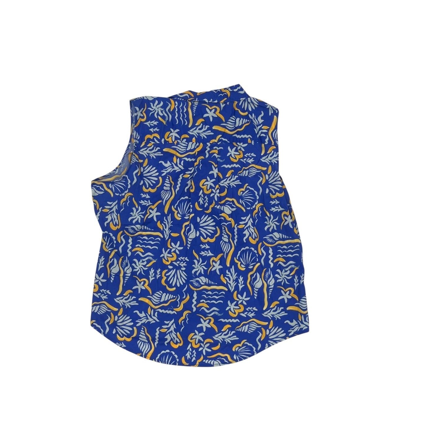 Blouse Ss By St Johns Bay In Blue & Yellow, Size:Xlp