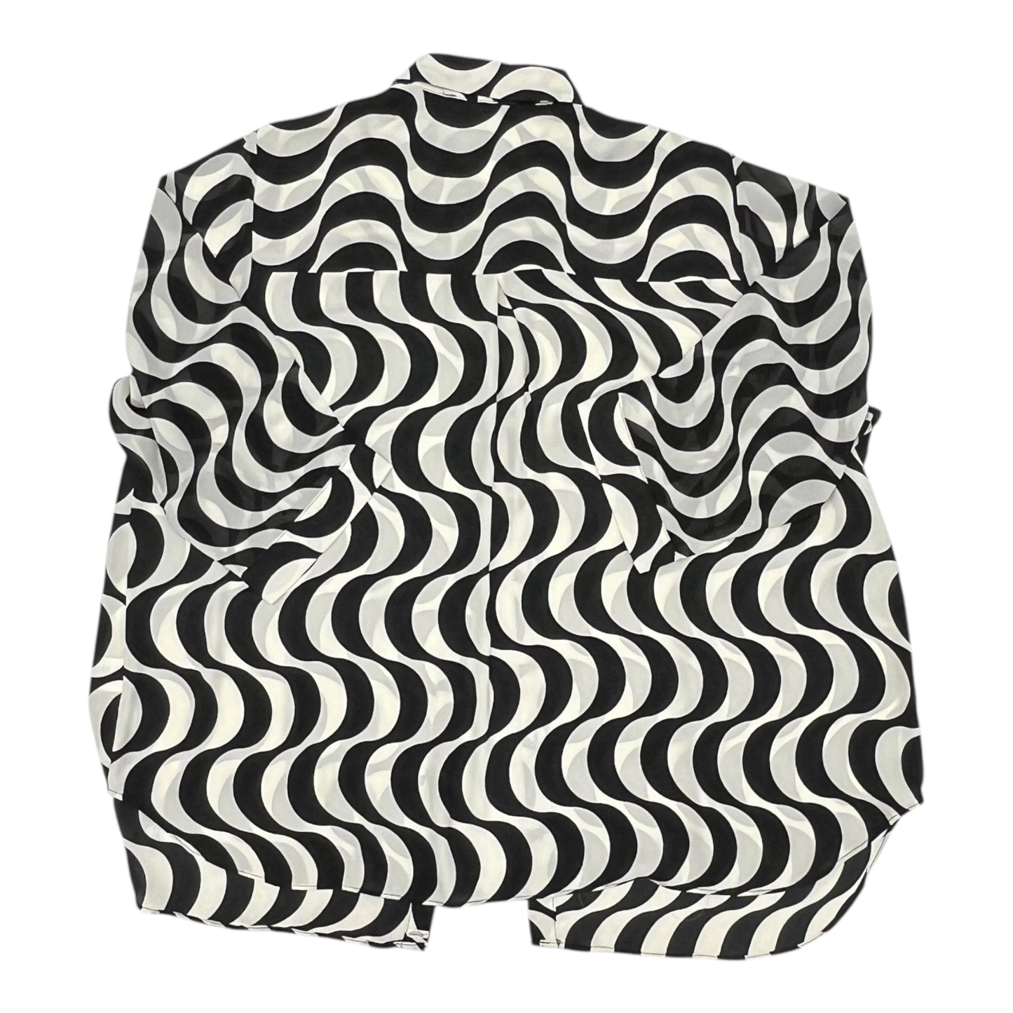 Blouse 3/4 Sleeve By Rose And Olive In Black & Cream, Size:2X