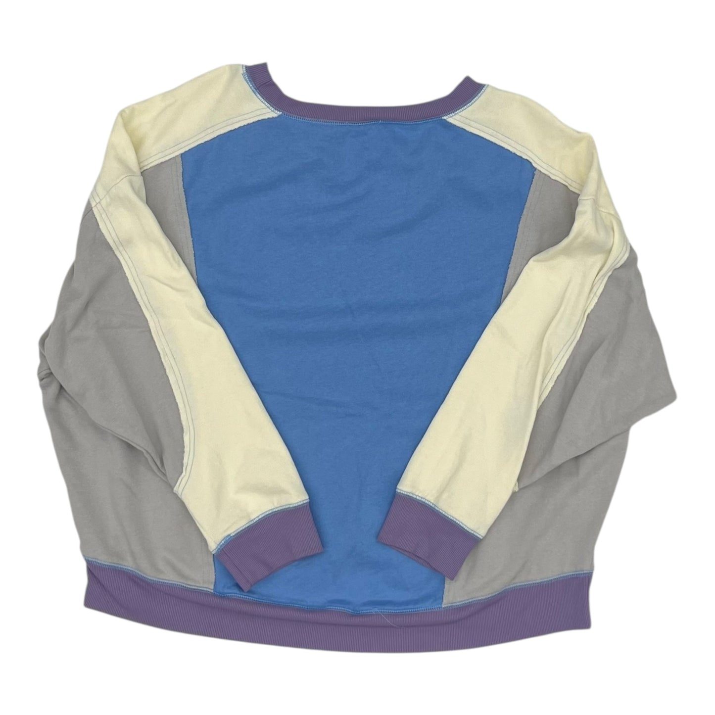 Sweatshirt Crewneck By Easel In Blue & Cream, Size:S