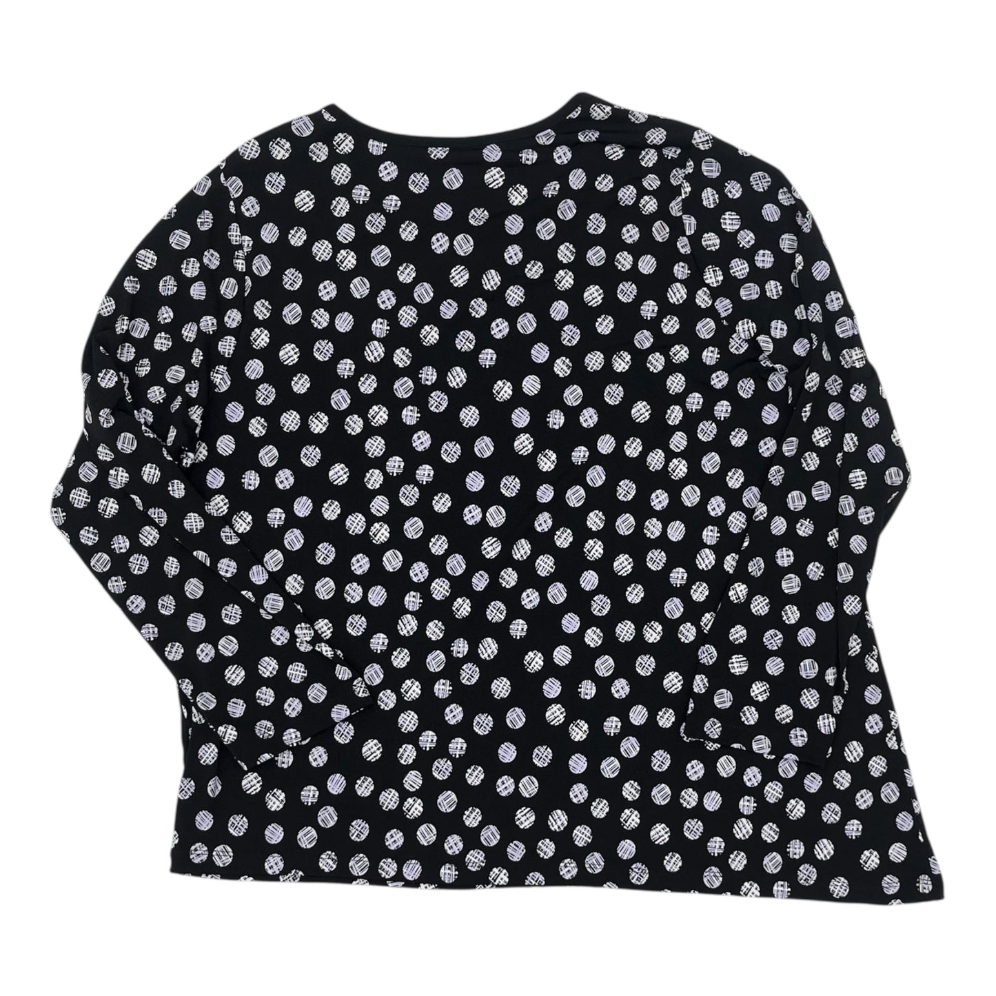 Blouse Ls By Cj Banks In Black, Size:1X