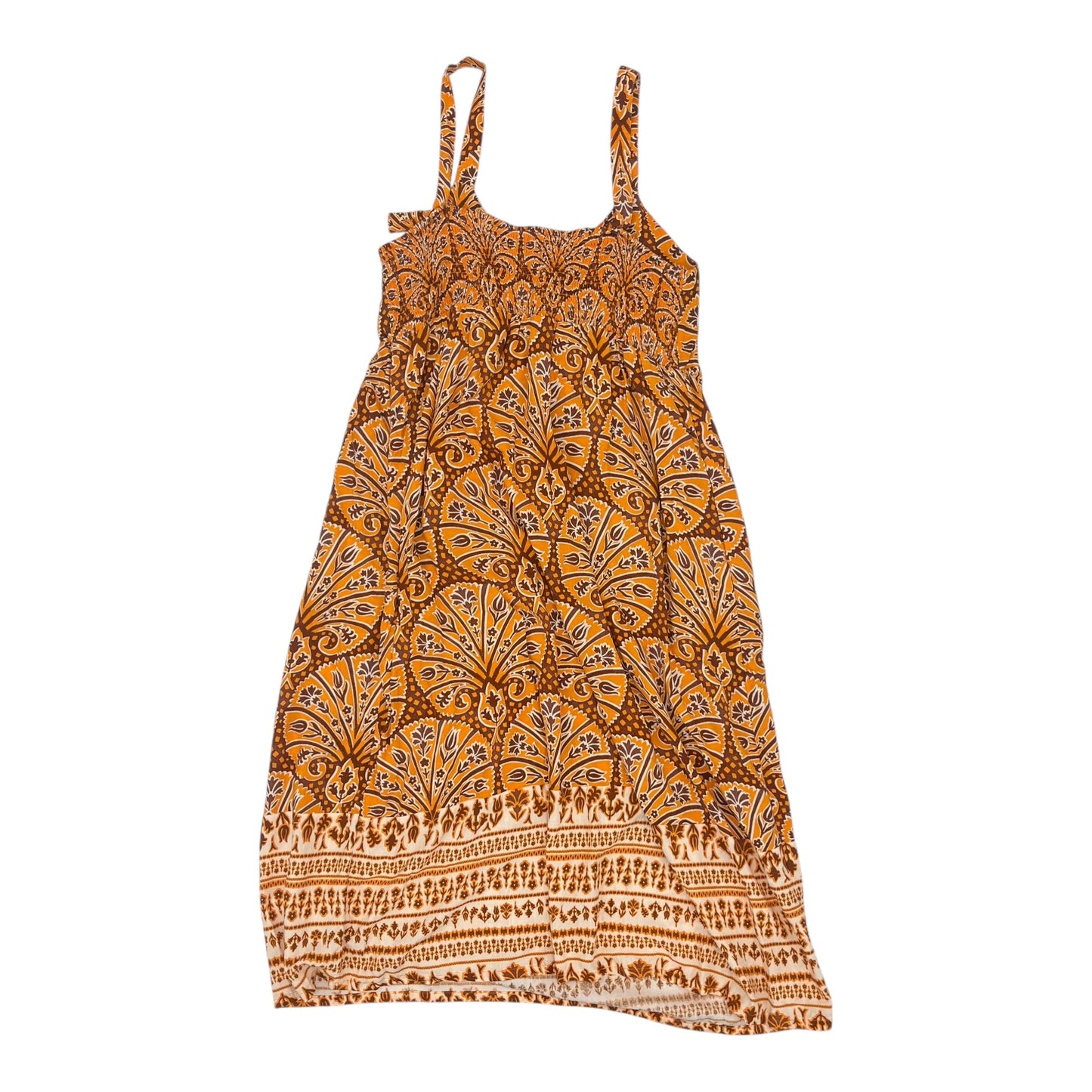 Dress Casual Midi By Knox Rose In Brown & Orange, Size:L