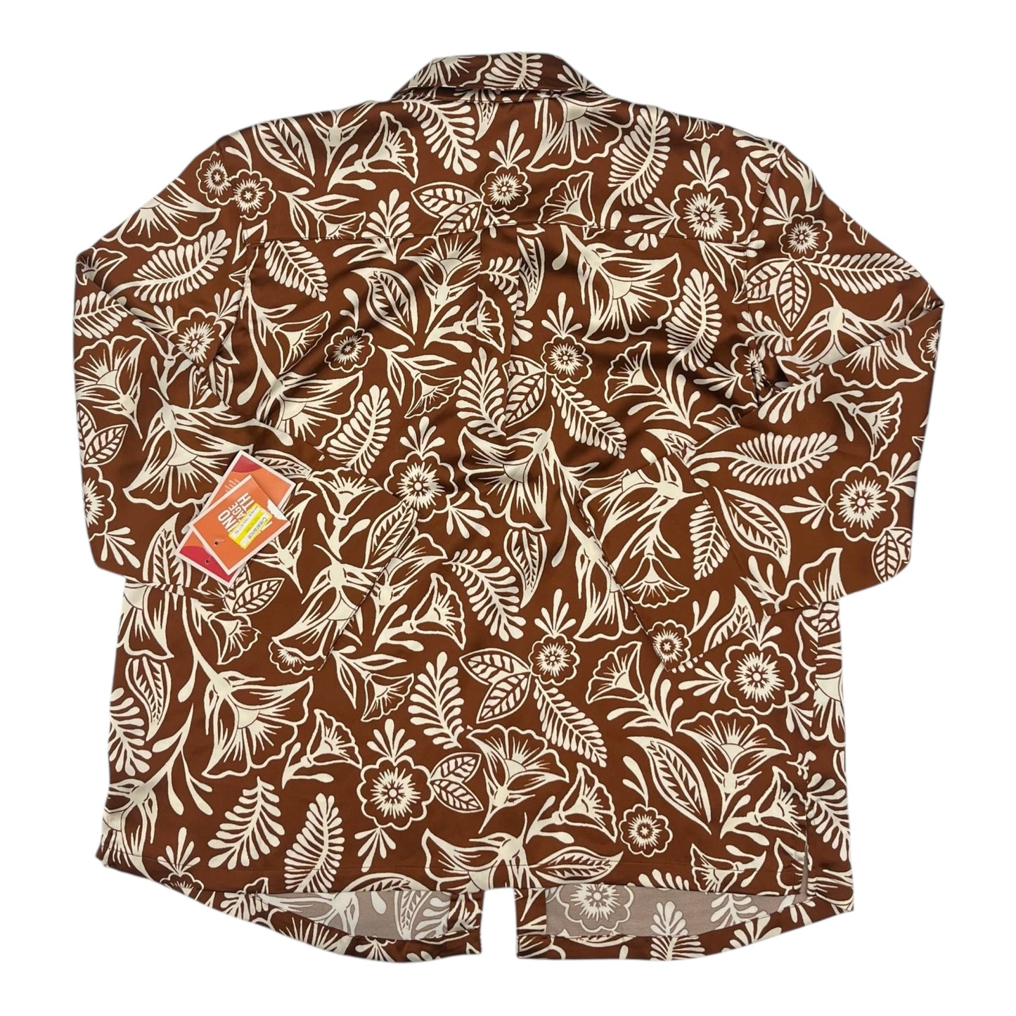 Blouse Ls By Target In Brown & Cream, Size:L