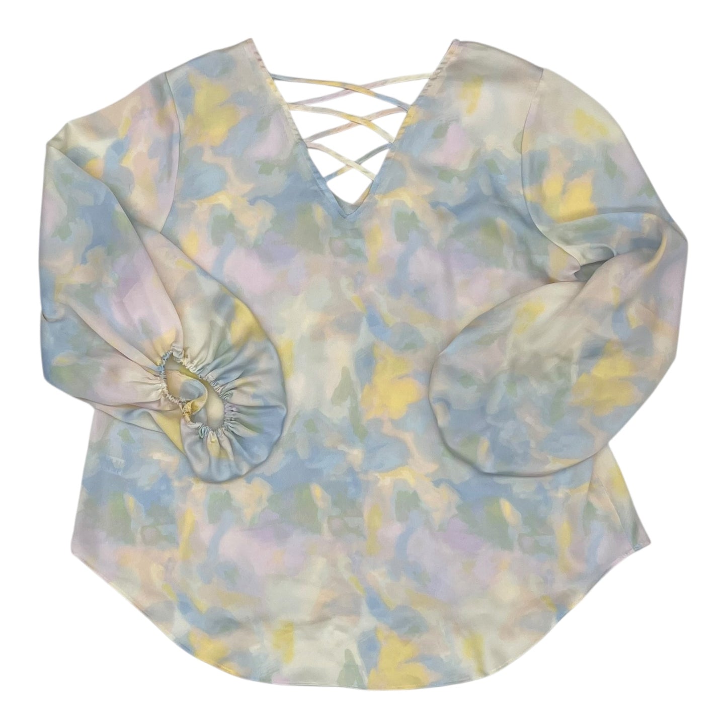 Blouse Ls By Cato In Tie Dye Print, Size:L