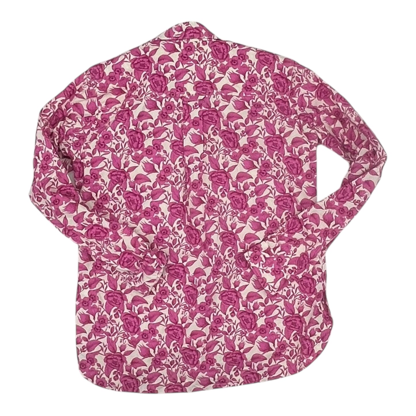 Blouse Ls By Duluth Trading In Pink & White, Size:S