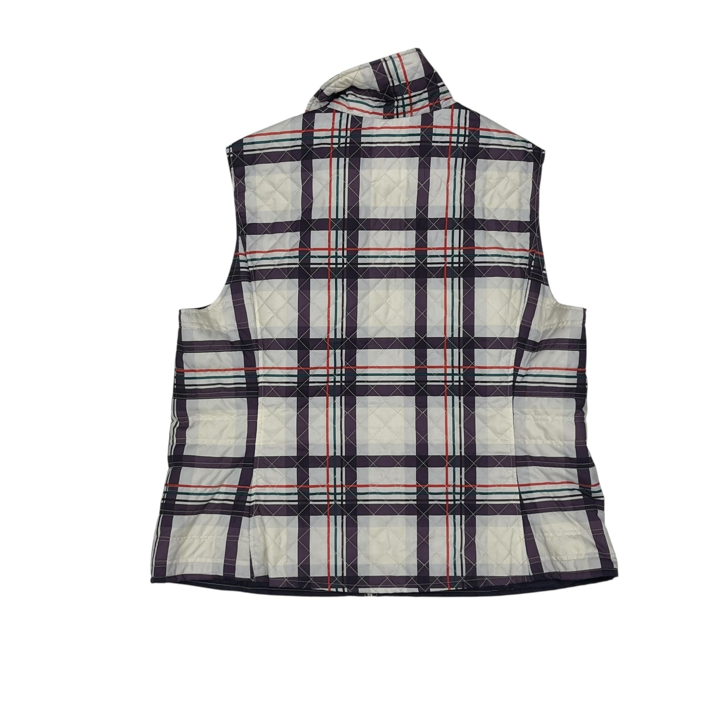 Vest Puffer & Quilted By Christopher And Banks In Plaid Pattern, Size:Xl