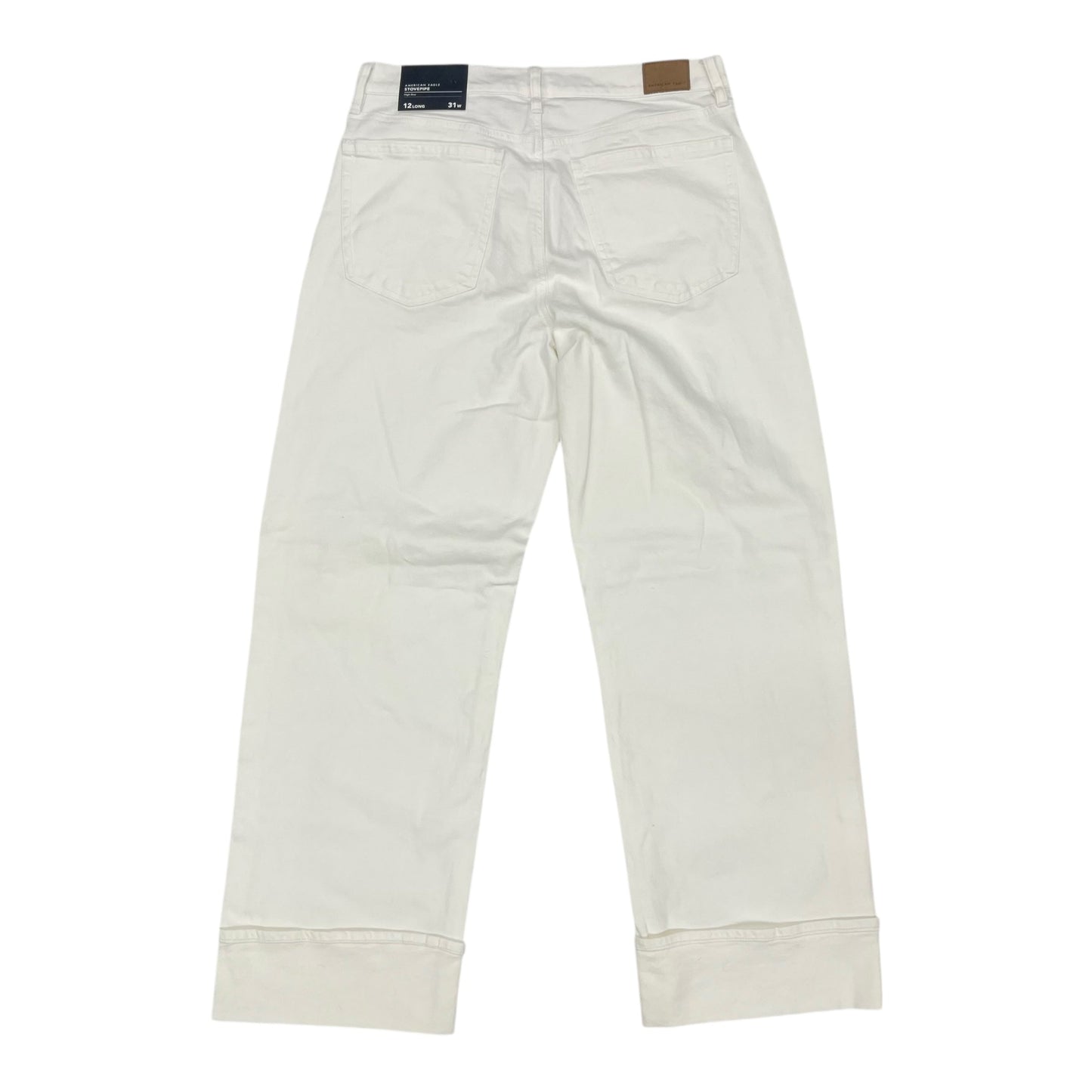 Jeans Straight By American Eagle In White Denim, Size:12L