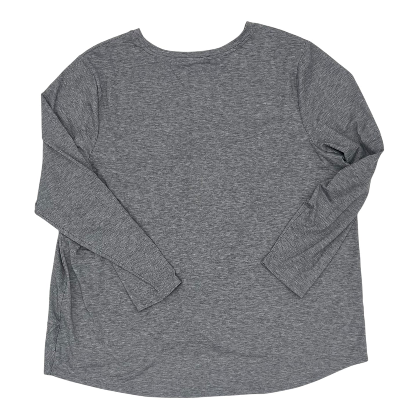 Athletic Top Ls Crewneck By Tek Gear In Grey, Size:2X