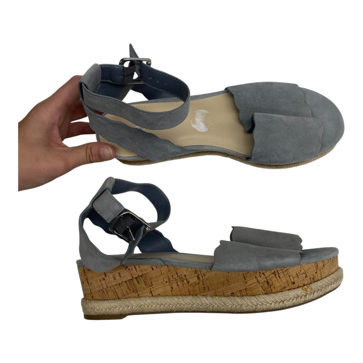 SANDALS HEELS PLATFORM by MARC FISHER in GREY, Size:9