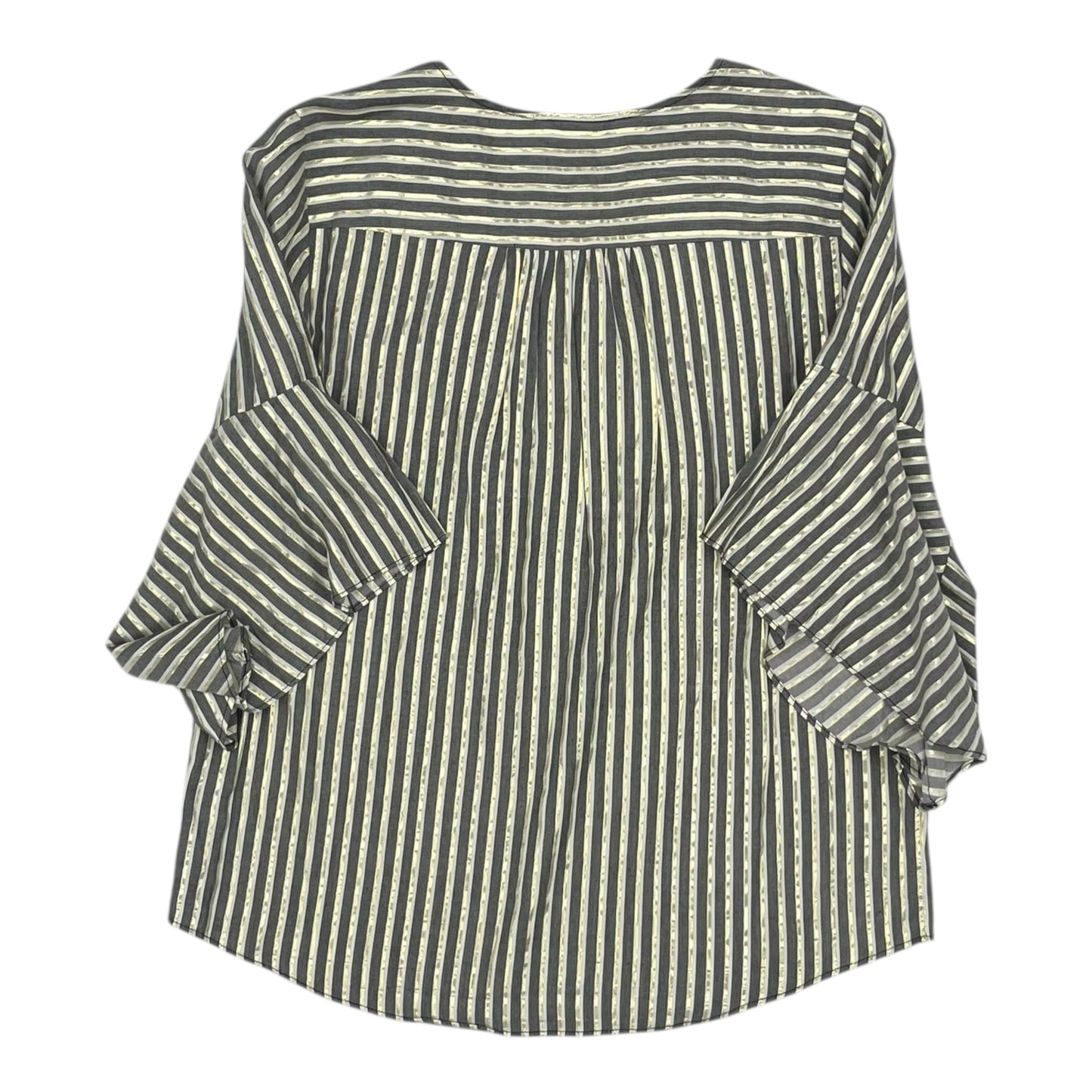 Top 3/4 Sleeve By Anne Klein In Grey, Size:M