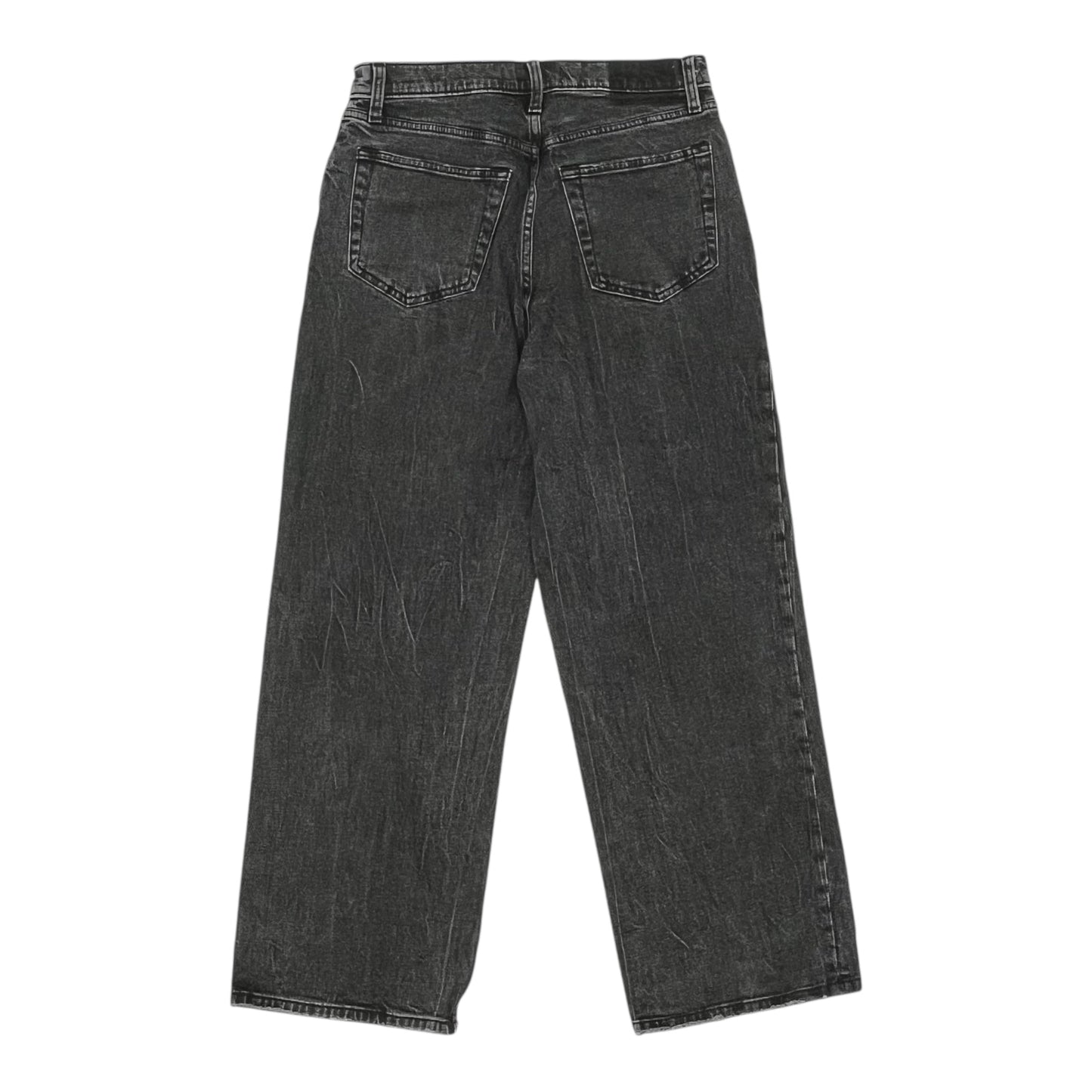 Jeans Wide Leg By Abercrombie And Fitch In Black Denim, Size:8L