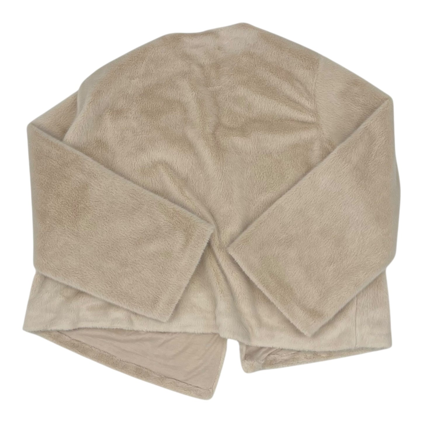 Coat Faux Fur & Sherpa By Cato In Cream, Size:1X
