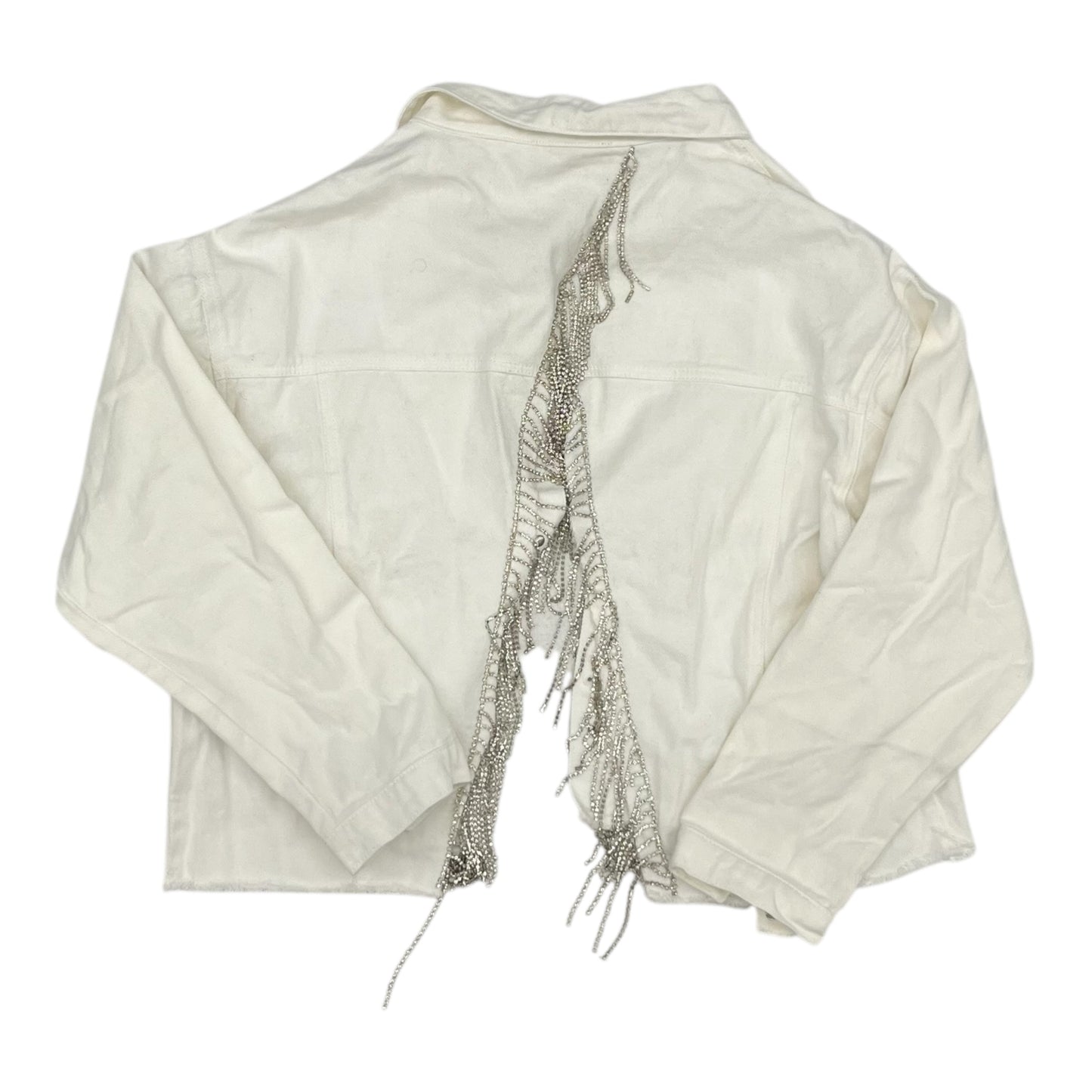 Jacket Denim By Savanna Jane In White Denim, Size:1X