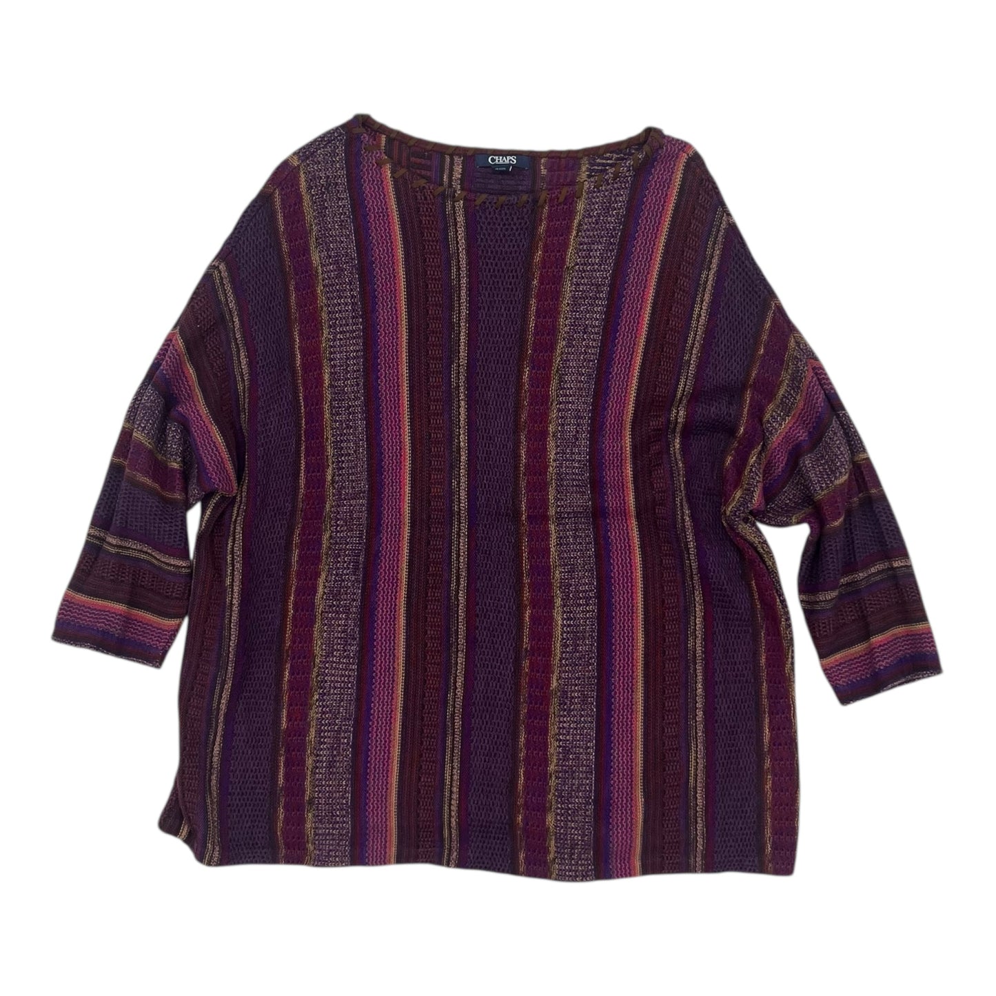 Sweater By Chaps In Purple, Size:1X