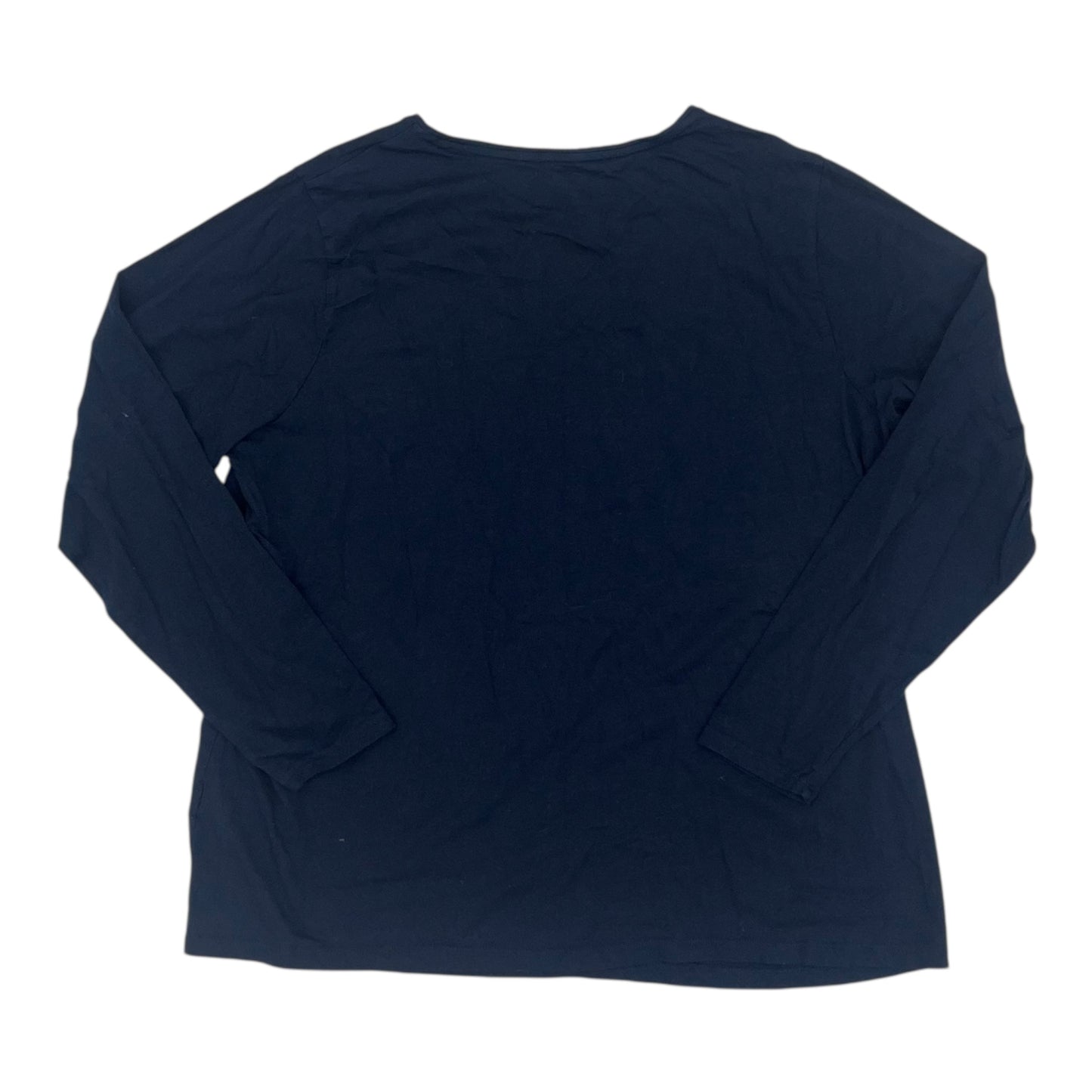 Top Ls Basic By Lands End In Navy, Size:1X