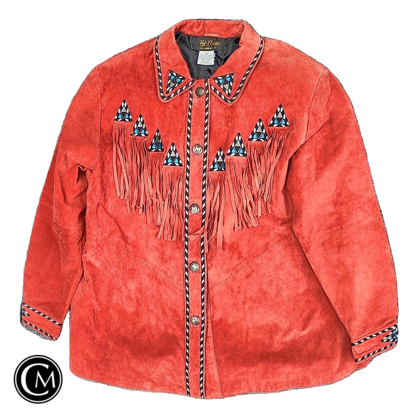 Jacket Leather By Bob Mackie Qvc In Orange, Size: Xl