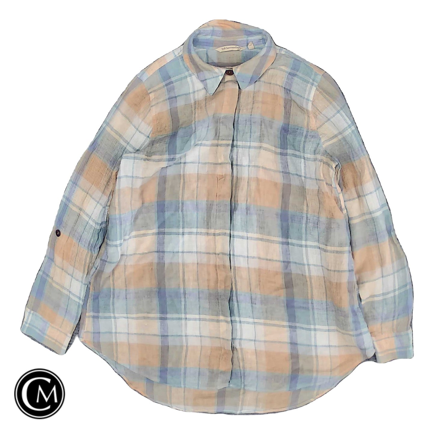 Top Ls By Soft Surroundings In Blue & Orange, Size: M