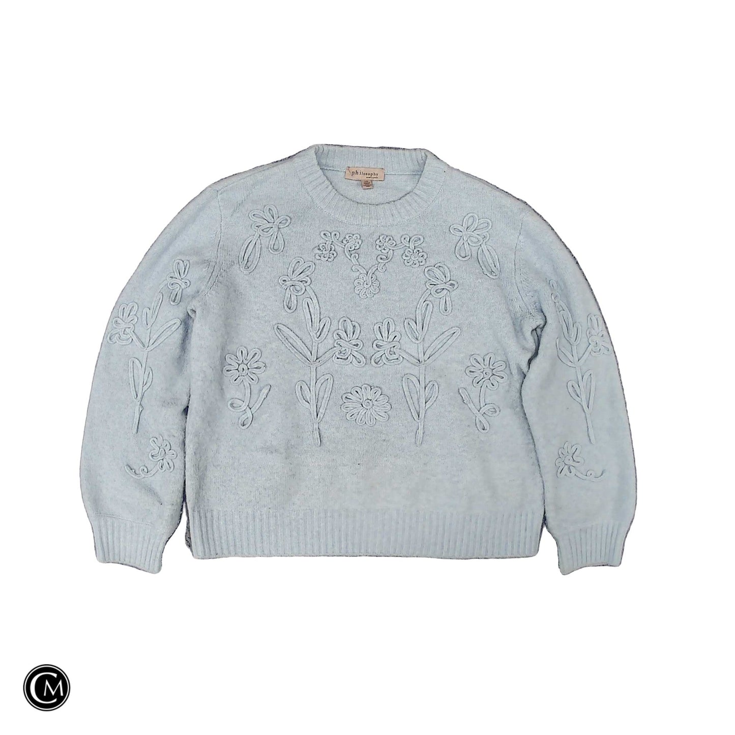 Sweater By Philosophy In Blue, Size: L