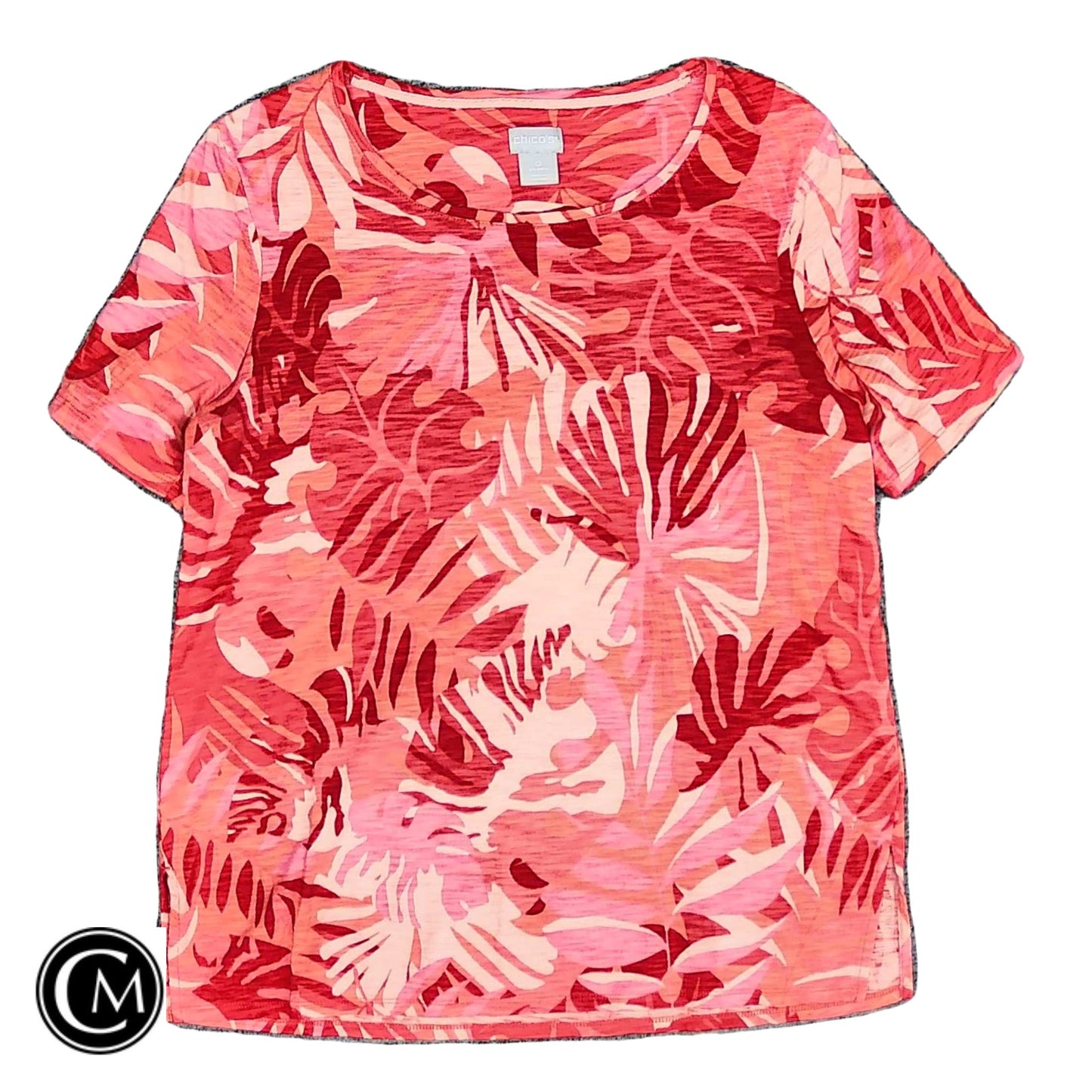 Top Ss Basic By Chicos In Orange & Pink, Size: S