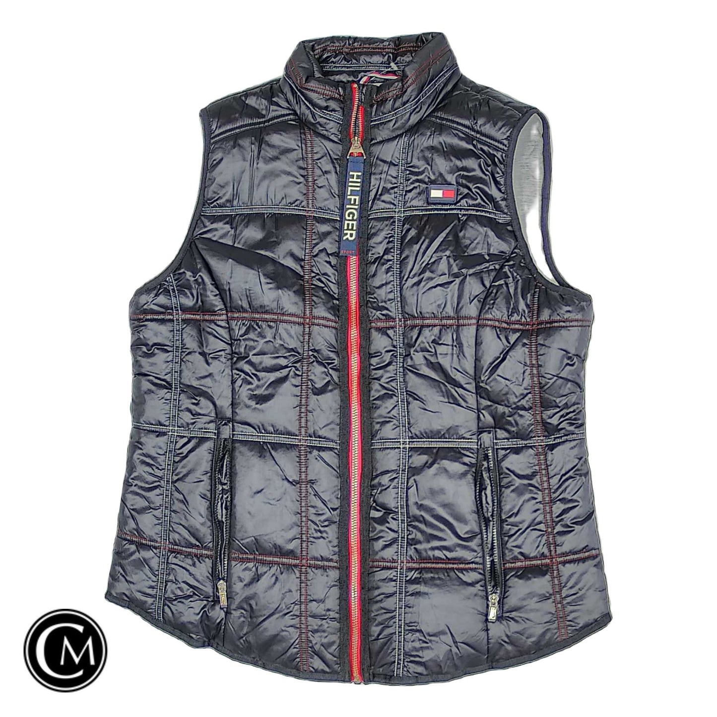 Vest Puffer & Quilted By Tommy Hilfiger In Navy, Size: M image 1